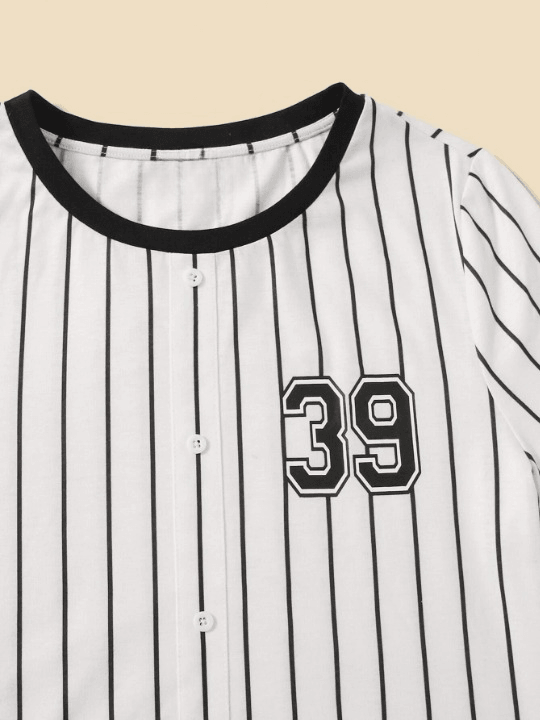 Casual Printed Striped Bodysuit-Comfy Jumpsuits