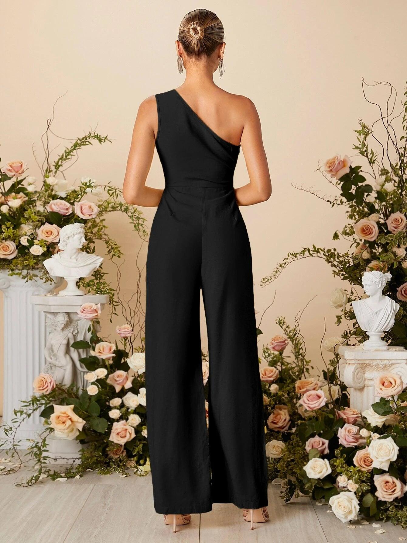 One Shoulder Jumpsuit-Comfy Jumpsuits