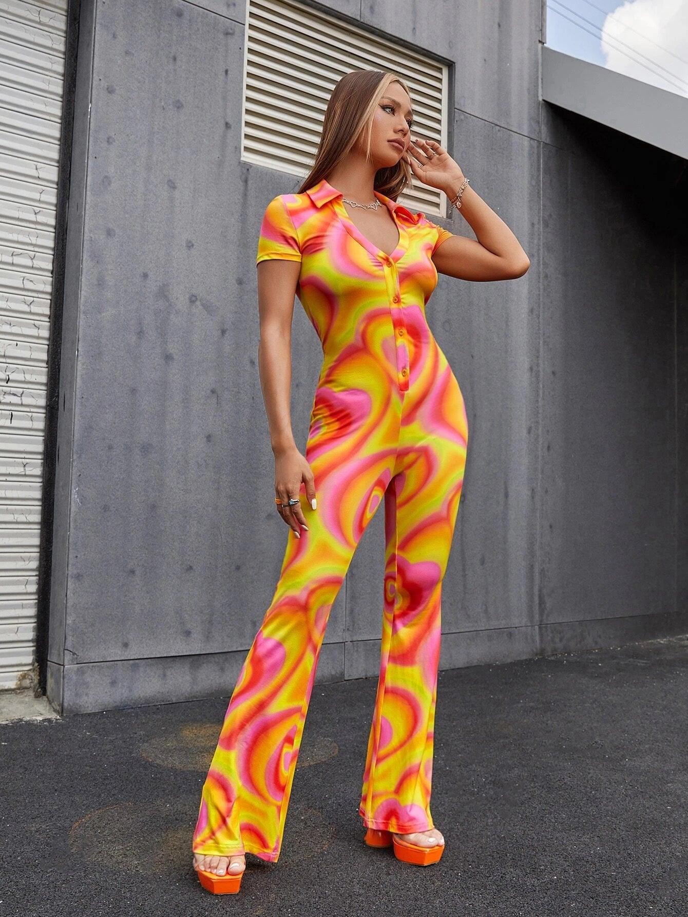 Collared Button Front Jumpsuit-Comfy Jumpsuits