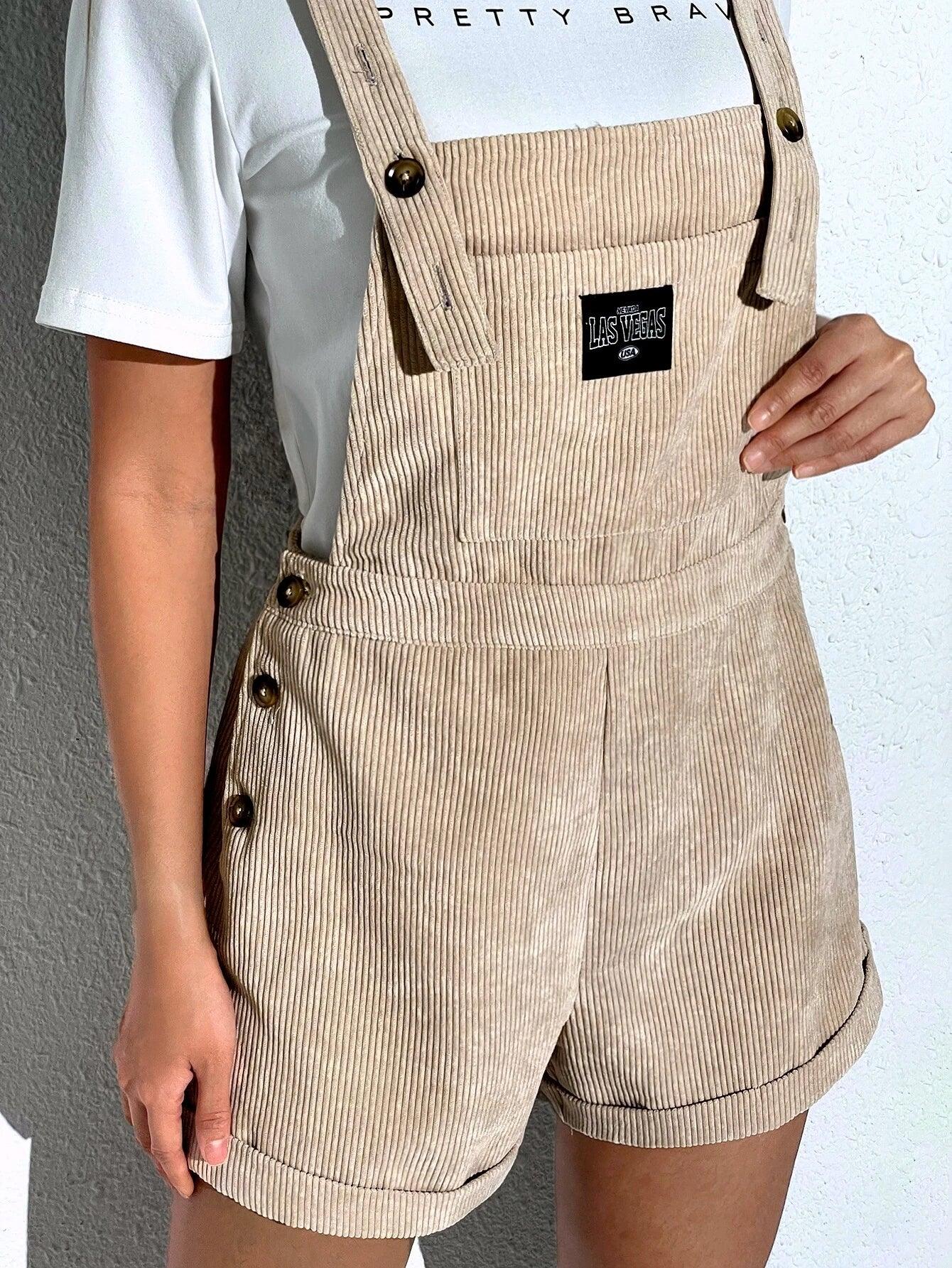 Patched Pockets Sleeveless Short Romper-Comfy Jumpsuits