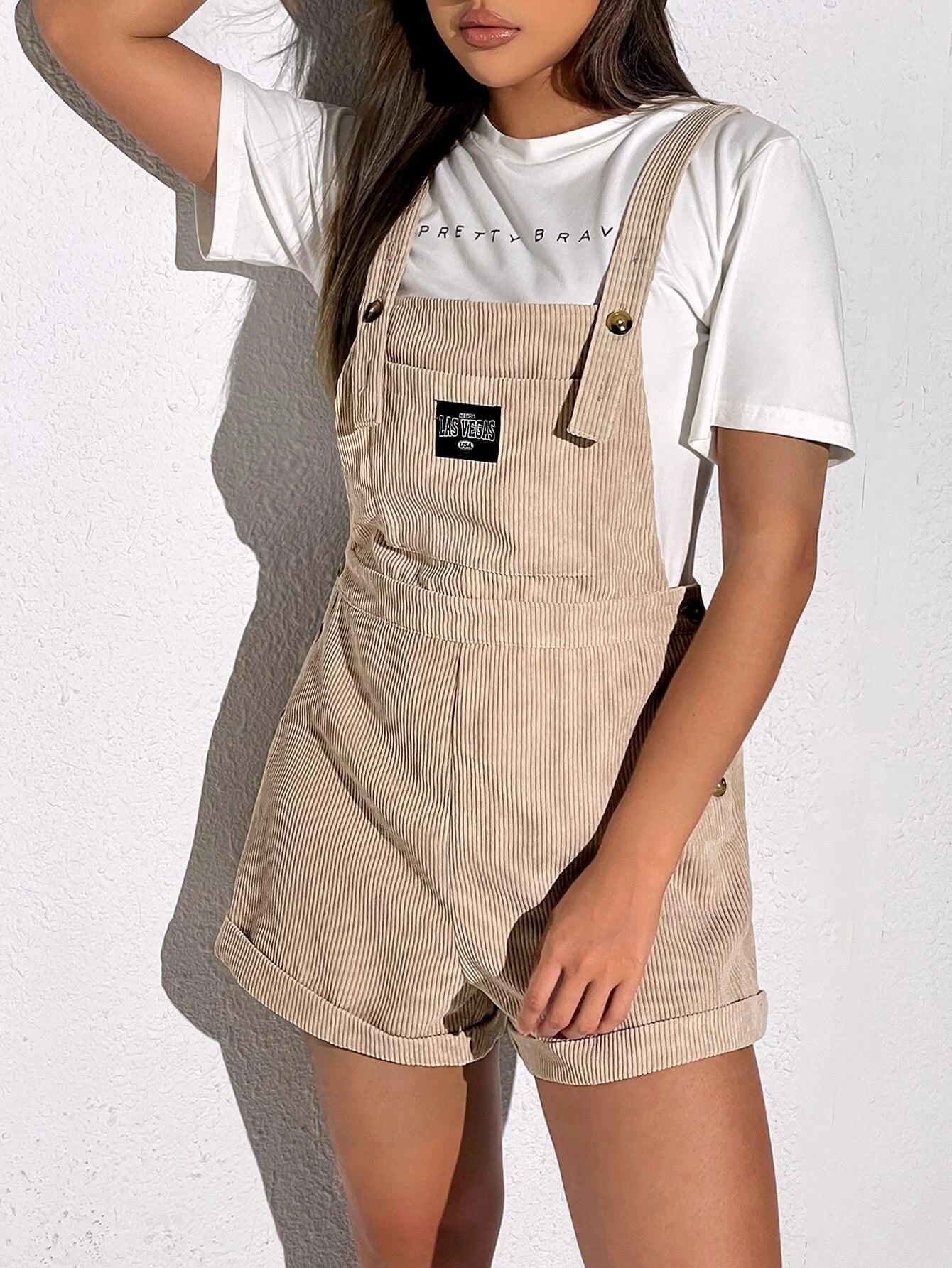 Patched Pockets Sleeveless Short Romper-Comfy Jumpsuits