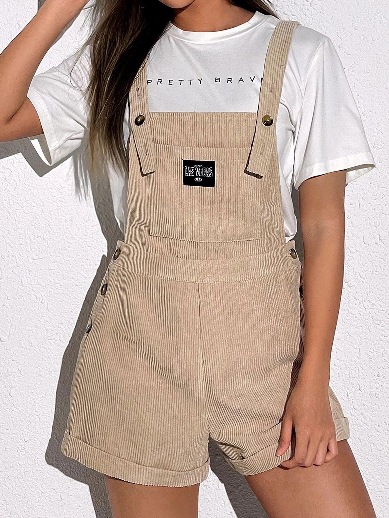 Patched Pockets Sleeveless Short Romper-Comfy Jumpsuits