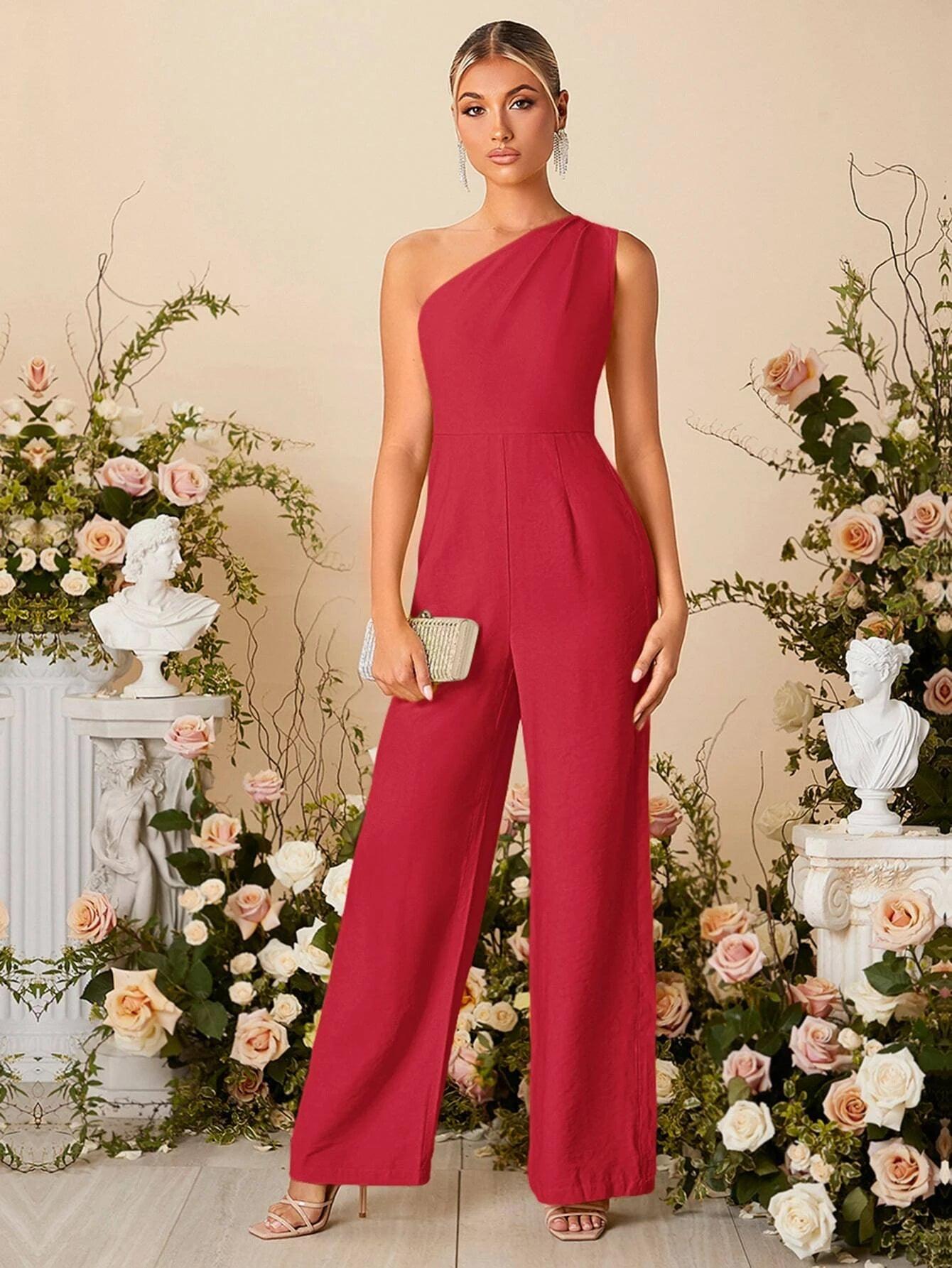 One Shoulder Jumpsuit-Comfy Jumpsuits