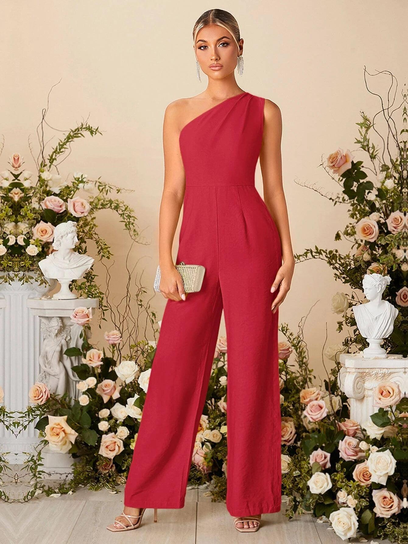 One Shoulder Jumpsuit-Comfy Jumpsuits