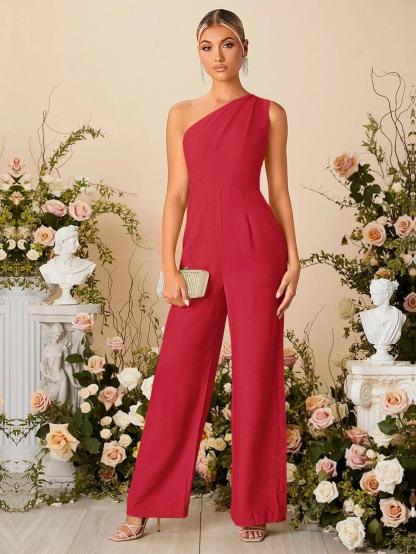 One Shoulder Jumpsuit-Comfy Jumpsuits