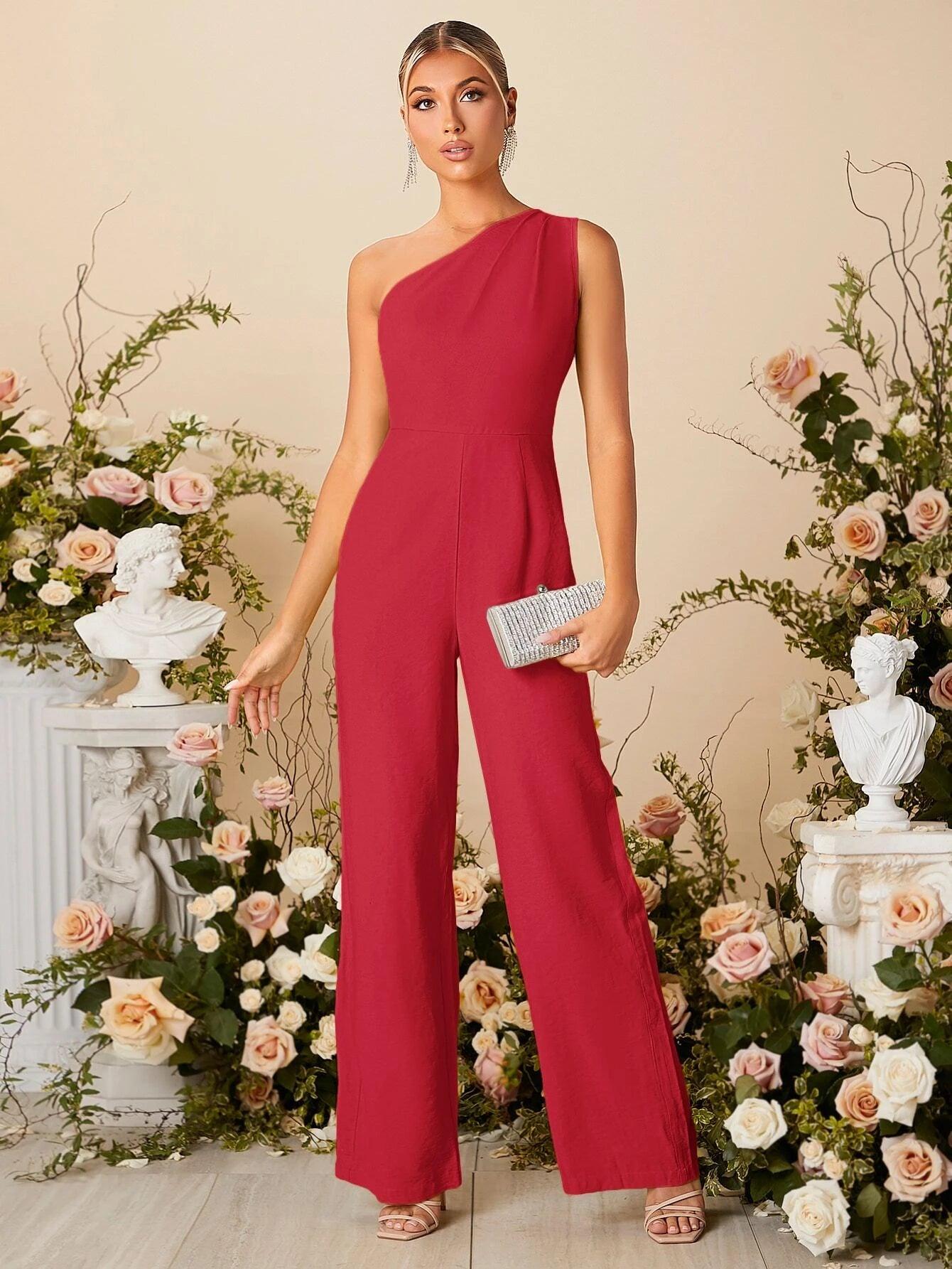 One Shoulder Jumpsuit-Comfy Jumpsuits