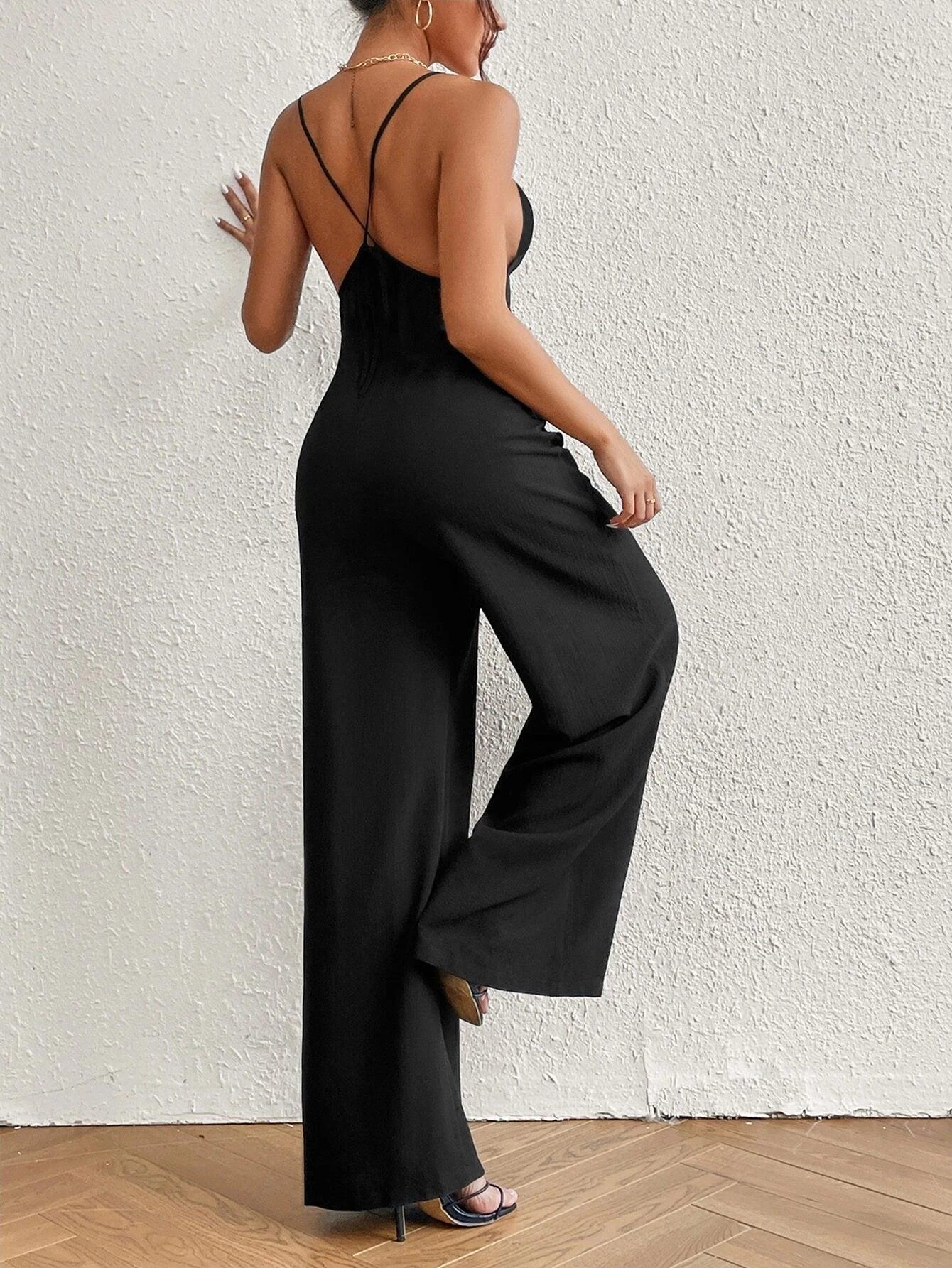 Sleeveless Cami Jumpsuit-Comfy Jumpsuits