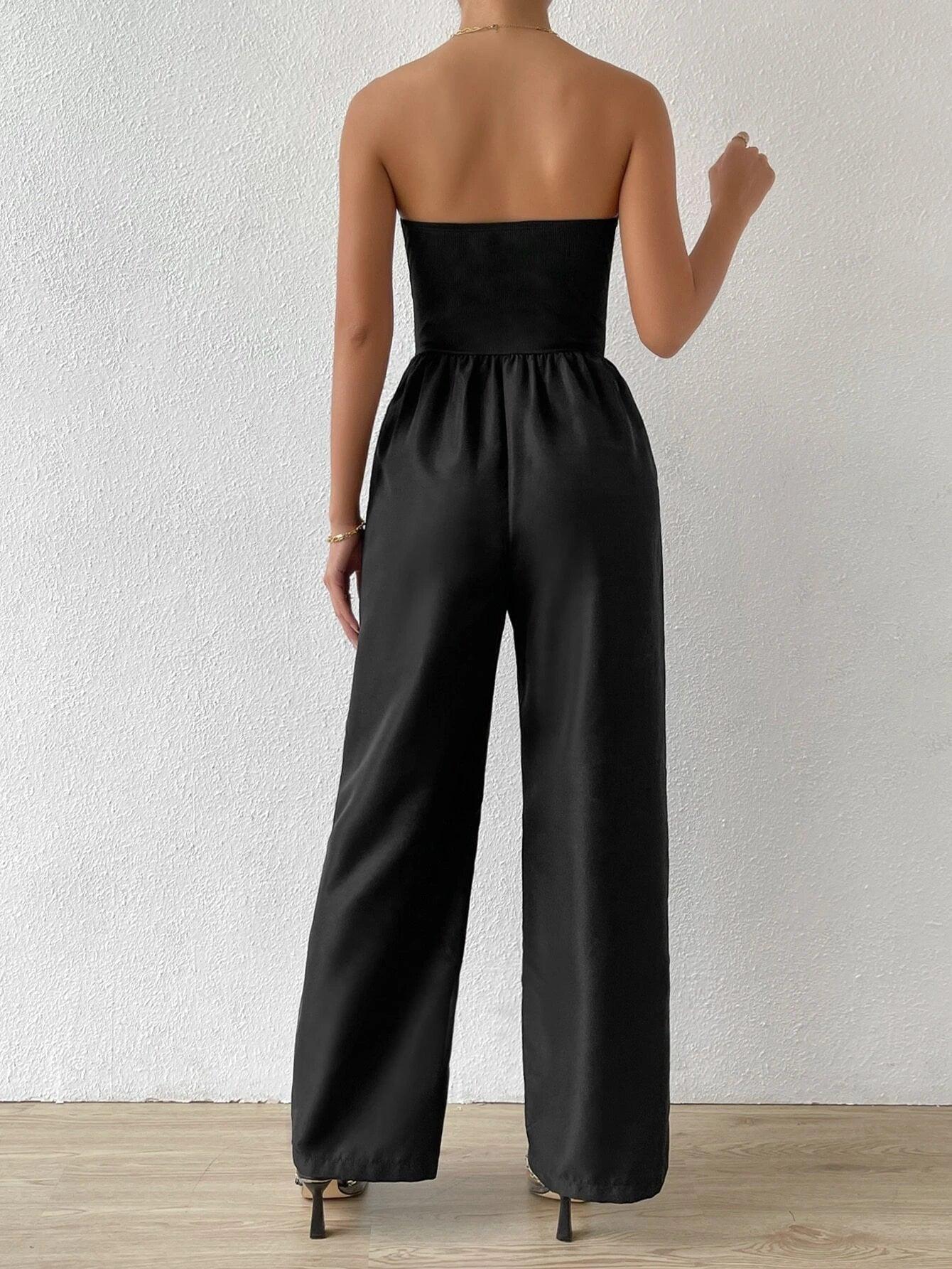 Casual Slant Pocket Sleeveless Jumpsuit-Comfy Jumpsuits