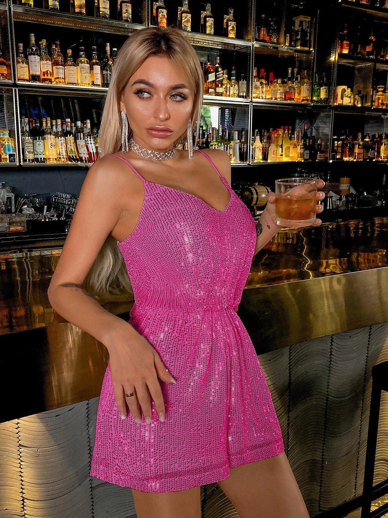 Fearless Sequin Cami Romper-Comfy Jumpsuits