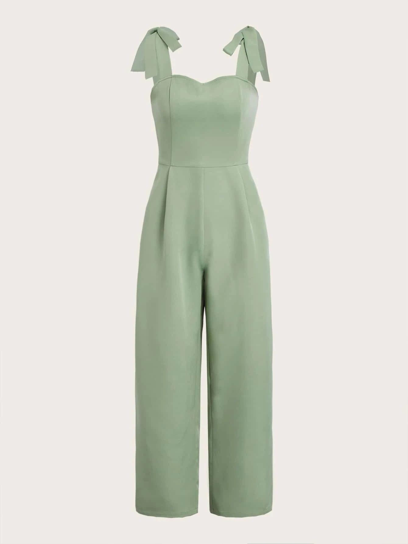 Tie Shoulder Cami Jumpsuit-Comfy Jumpsuits
