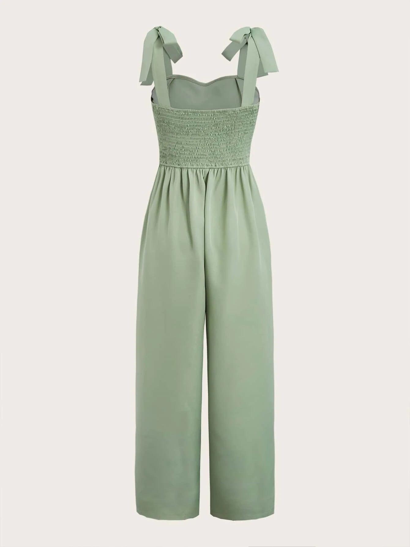 Tie Shoulder Cami Jumpsuit-Comfy Jumpsuits
