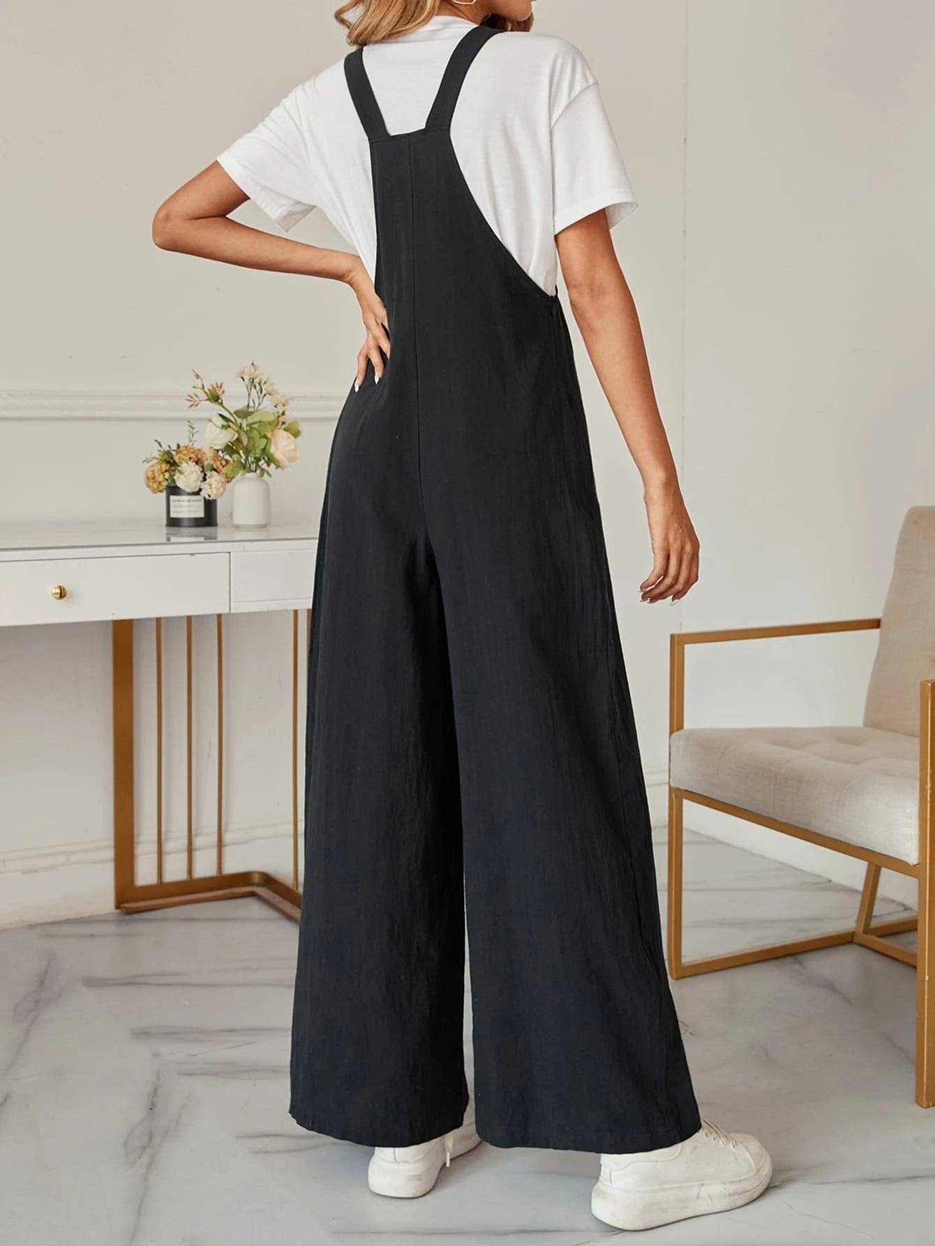 Sleeveless Front Jumpsuit Without T-Shirt-Comfy Jumpsuits