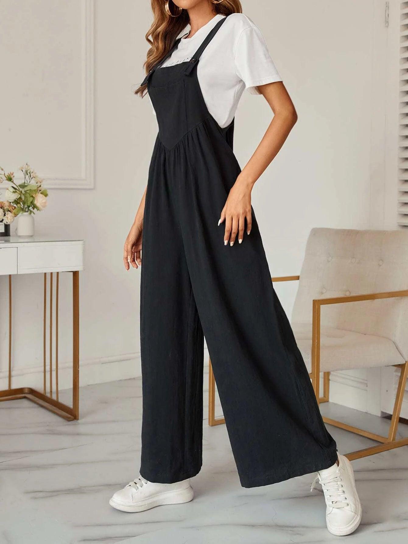 Sleeveless Front Jumpsuit Without T-Shirt-Comfy Jumpsuits