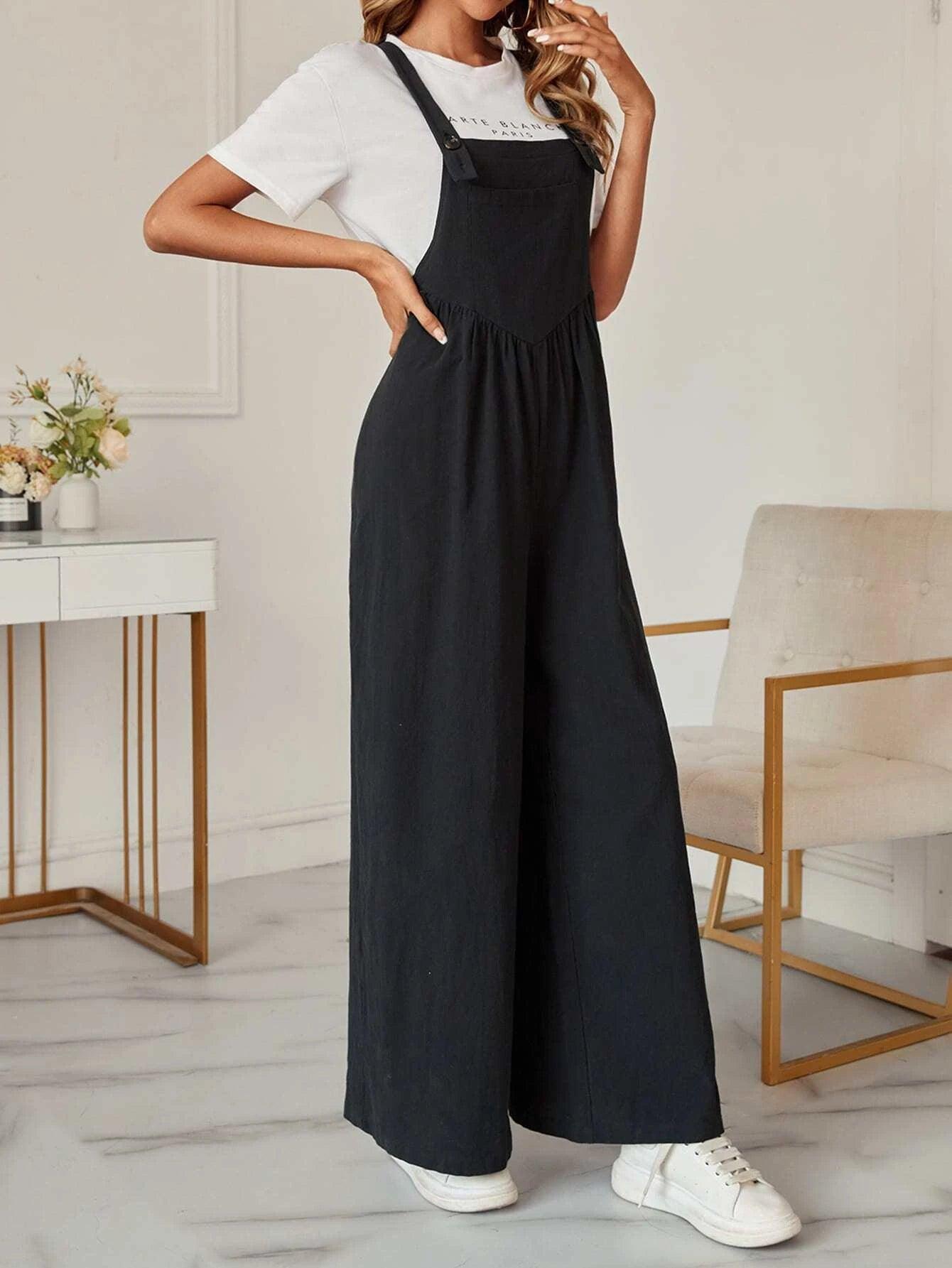 Sleeveless Front Jumpsuit Without T-Shirt-Comfy Jumpsuits