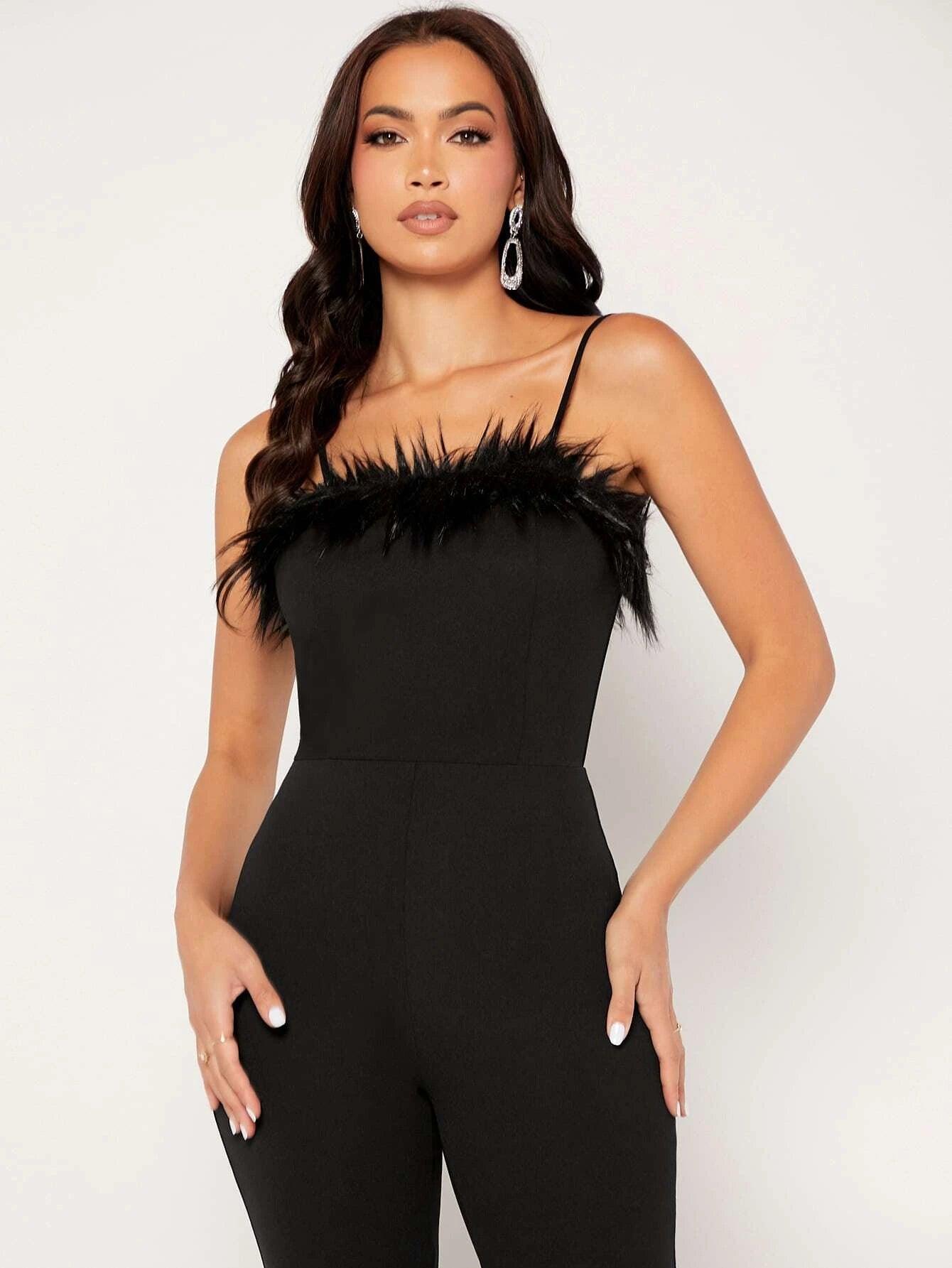 Plain Long Sleeveless Cami Jumpsuit-Comfy Jumpsuits