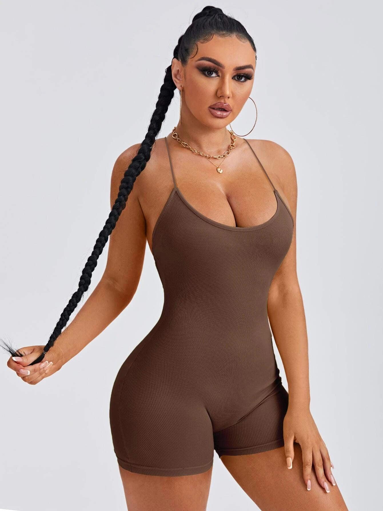 Cross Back Unitard Romper-Comfy Jumpsuits