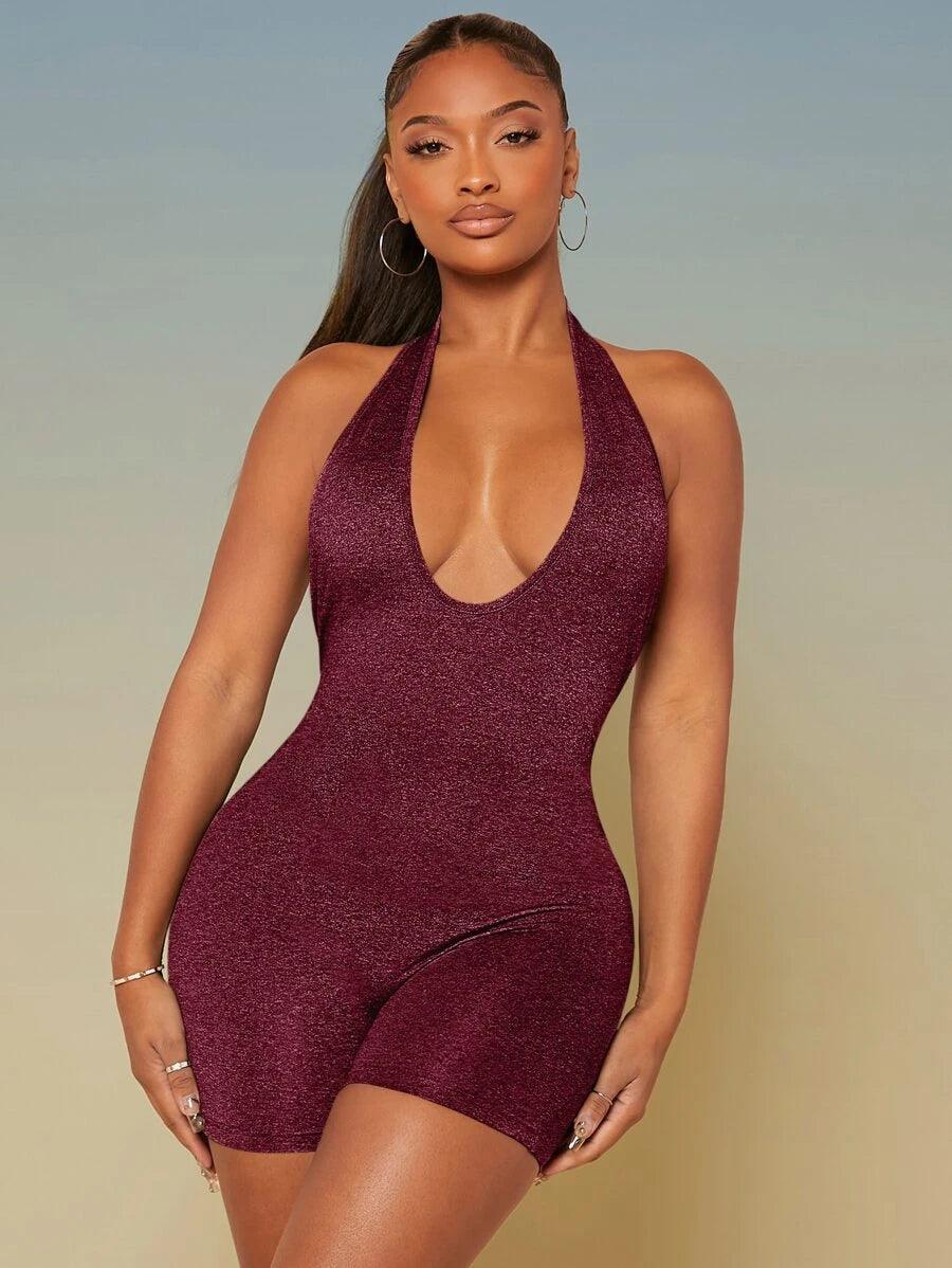 Backless Unitard Halter Romper-Comfy Jumpsuits