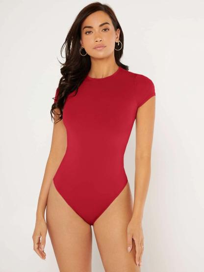 Solid Colored Slim Fit Bodysuit-Comfy Jumpsuits