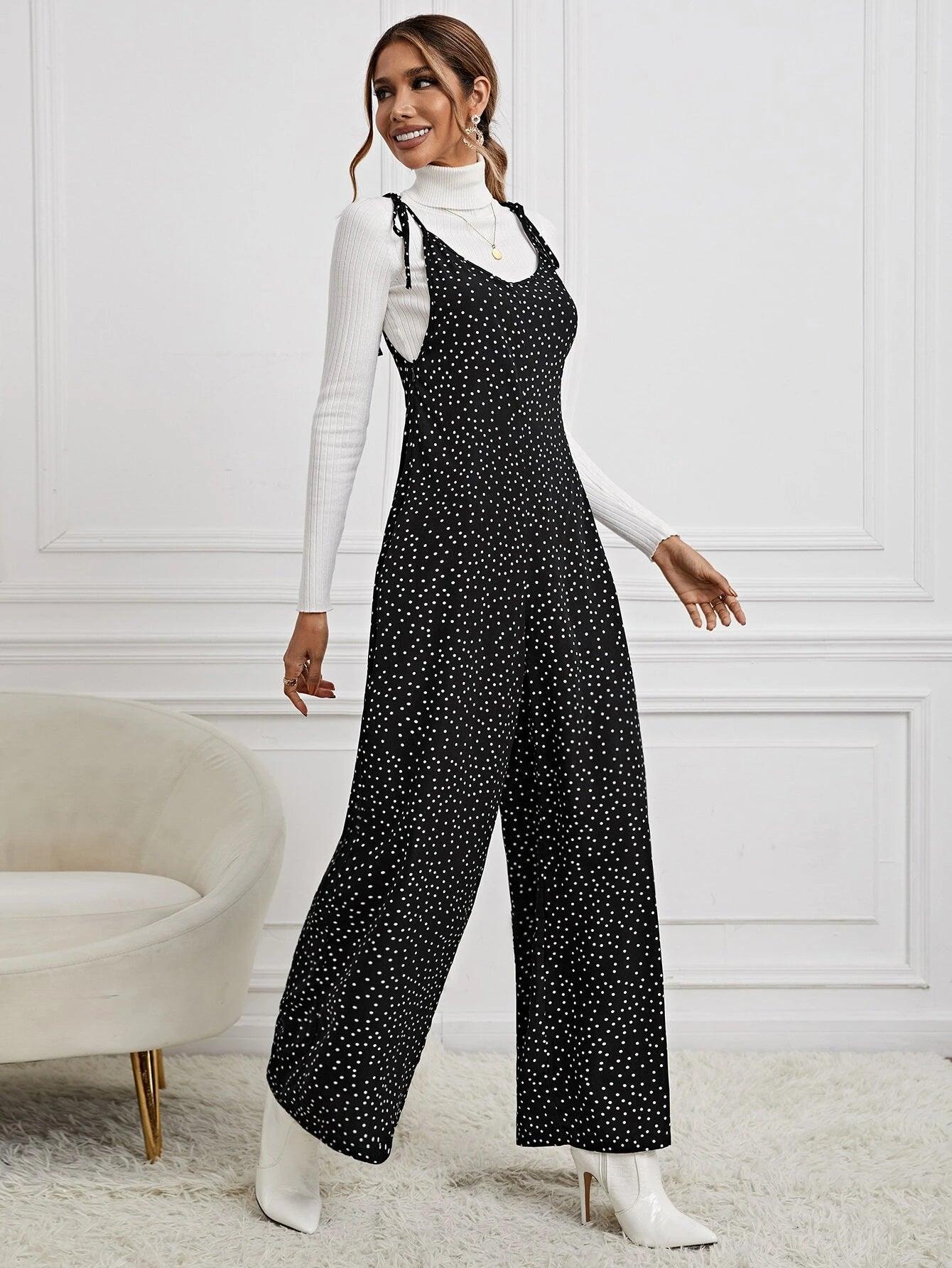 Polka Dot Cami Jumpsuit-Comfy Jumpsuits