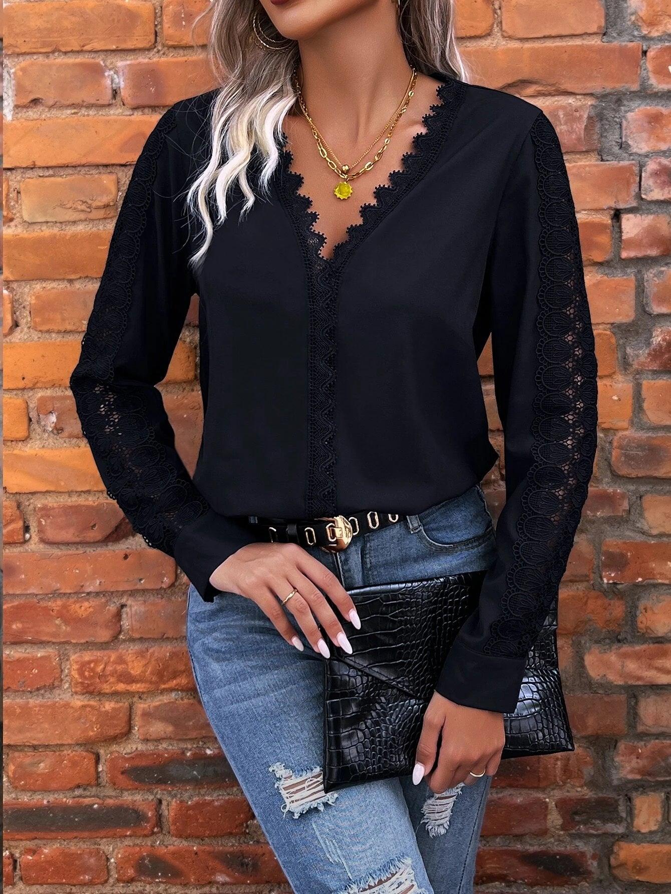 Lace Panel Bodysuit-Comfy Jumpsuits