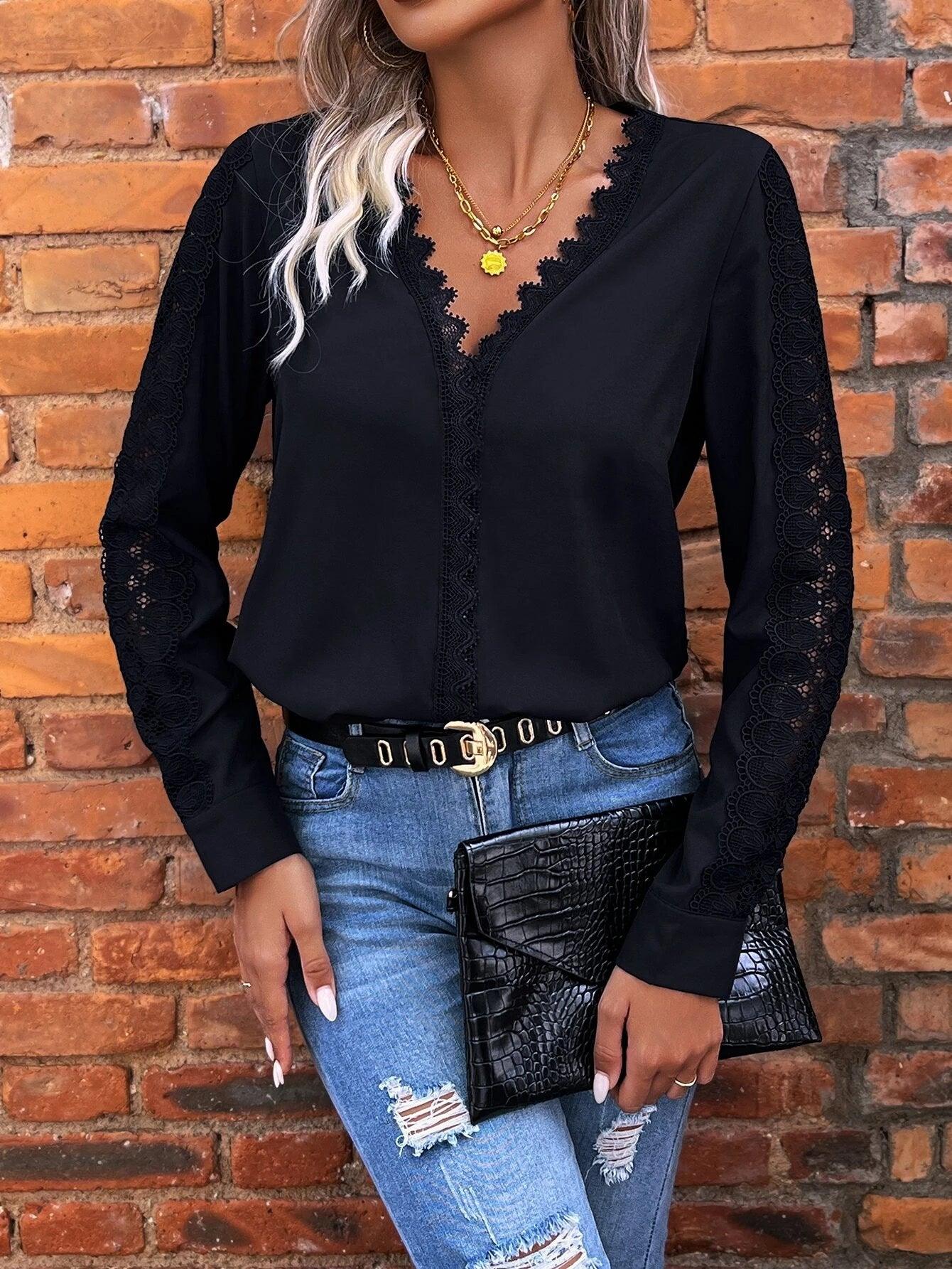 Lace Panel Bodysuit-Comfy Jumpsuits