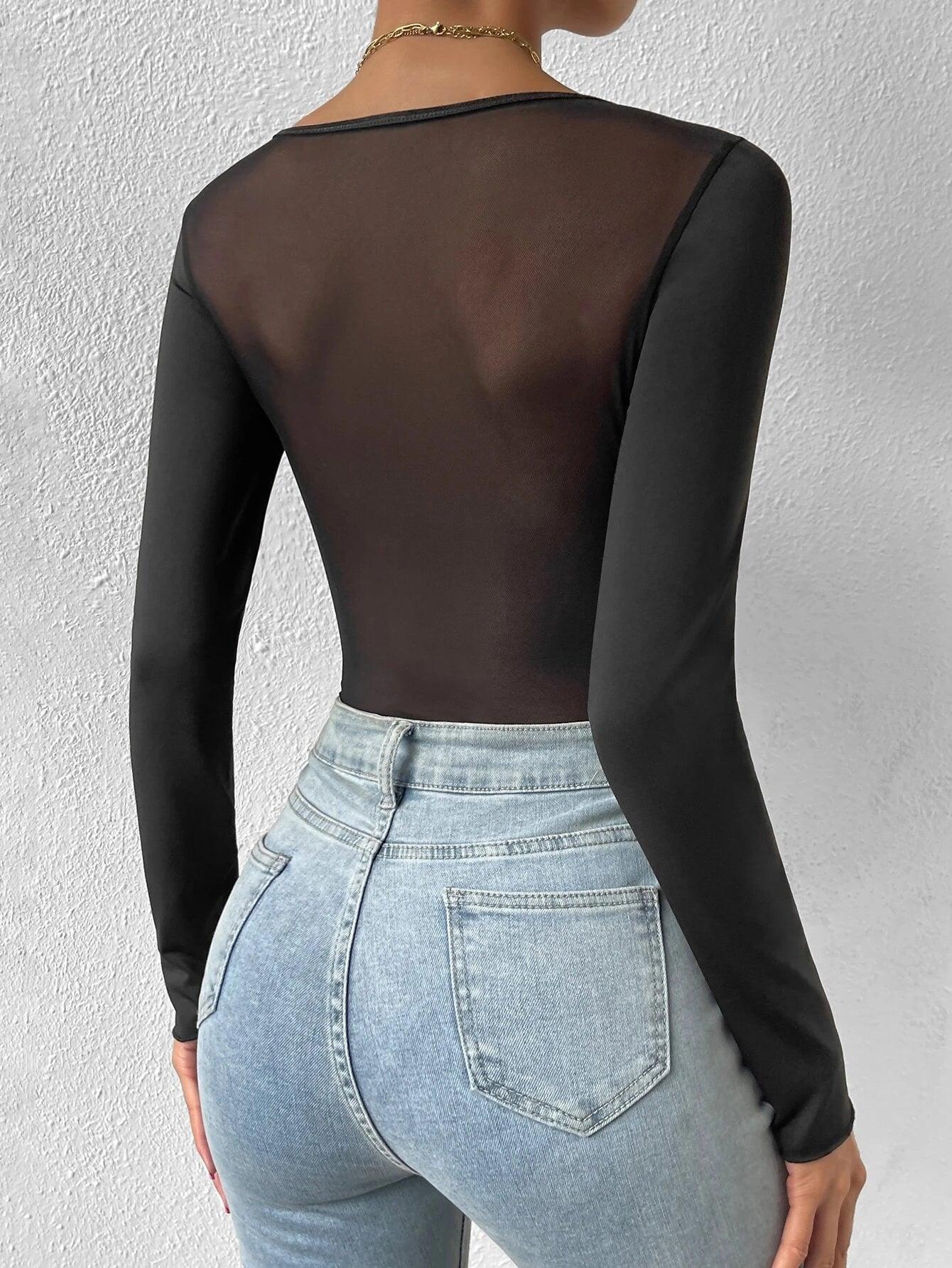 Elegant Long Sleeve Bodysuit-Comfy Jumpsuits