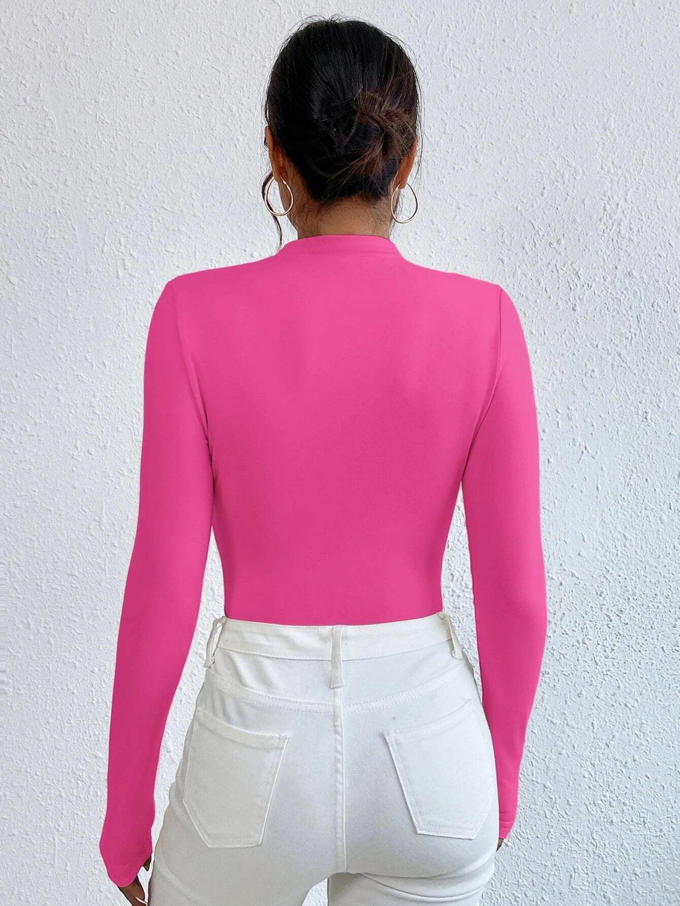 Ruched Slim Fit Bodysuit-Comfy Jumpsuits