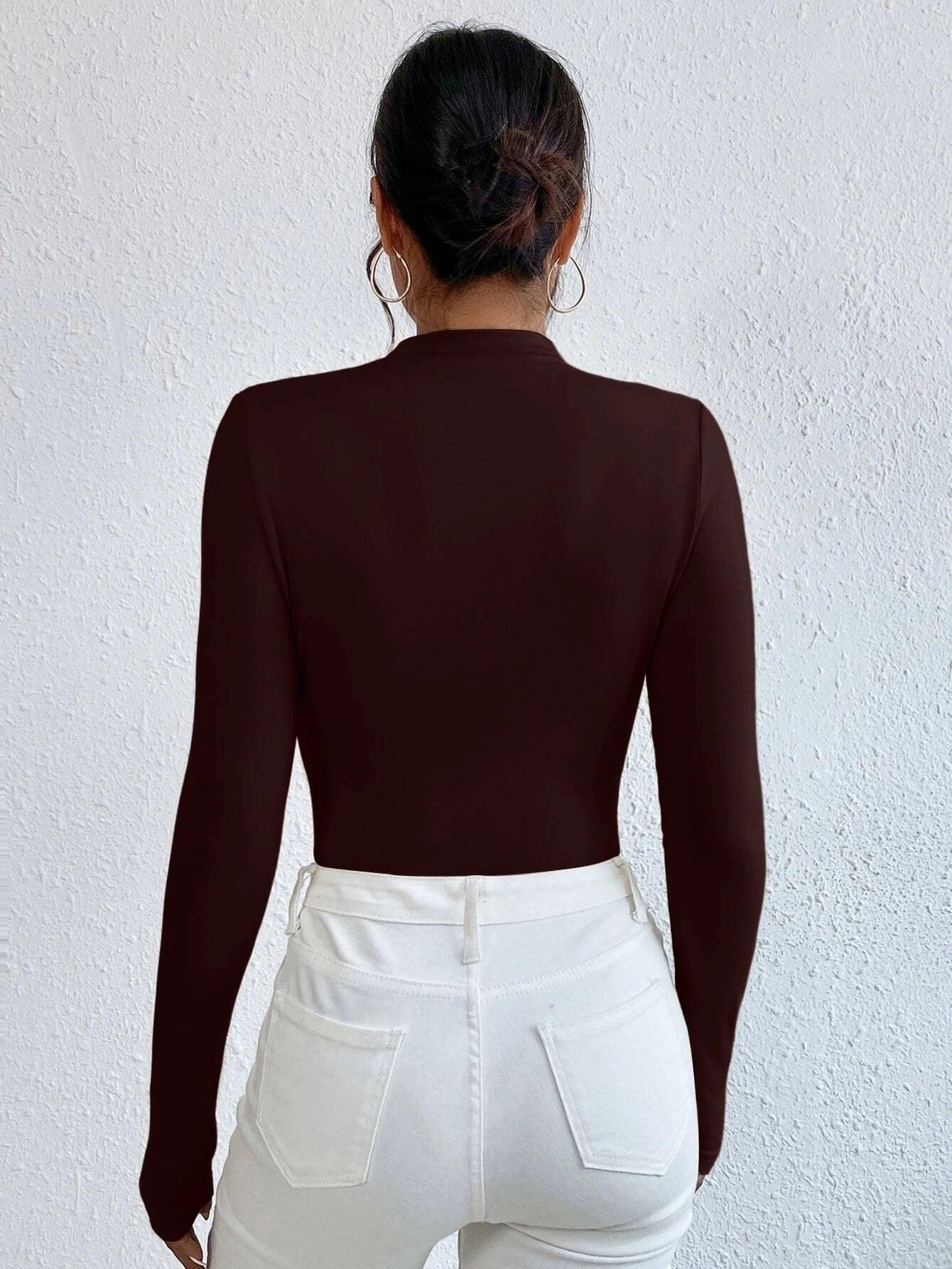 Slim Fit Ruched Bodysuit-Comfy Jumpsuits