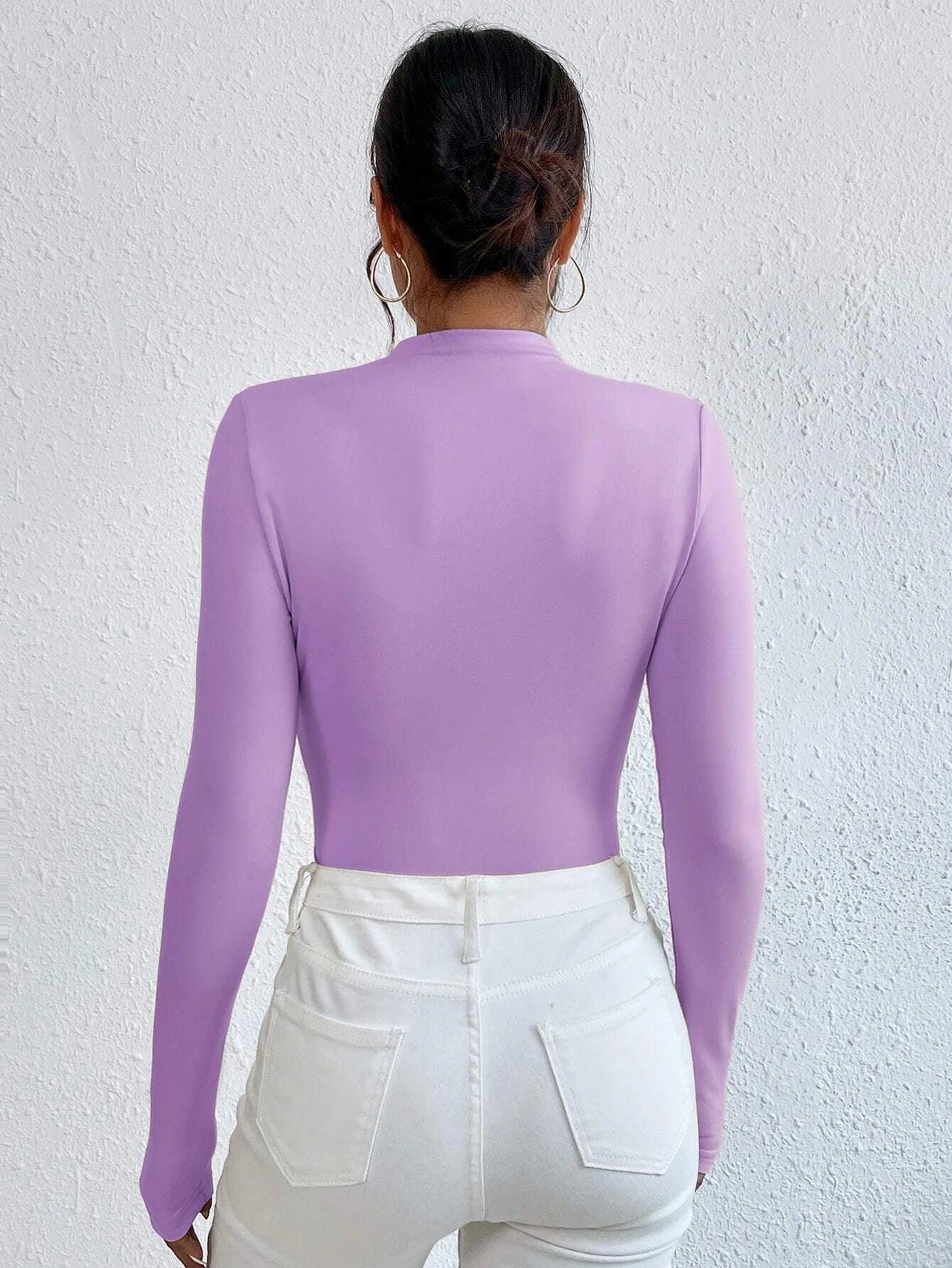 Slim Fit Ruched Bodysuit-Comfy Jumpsuits