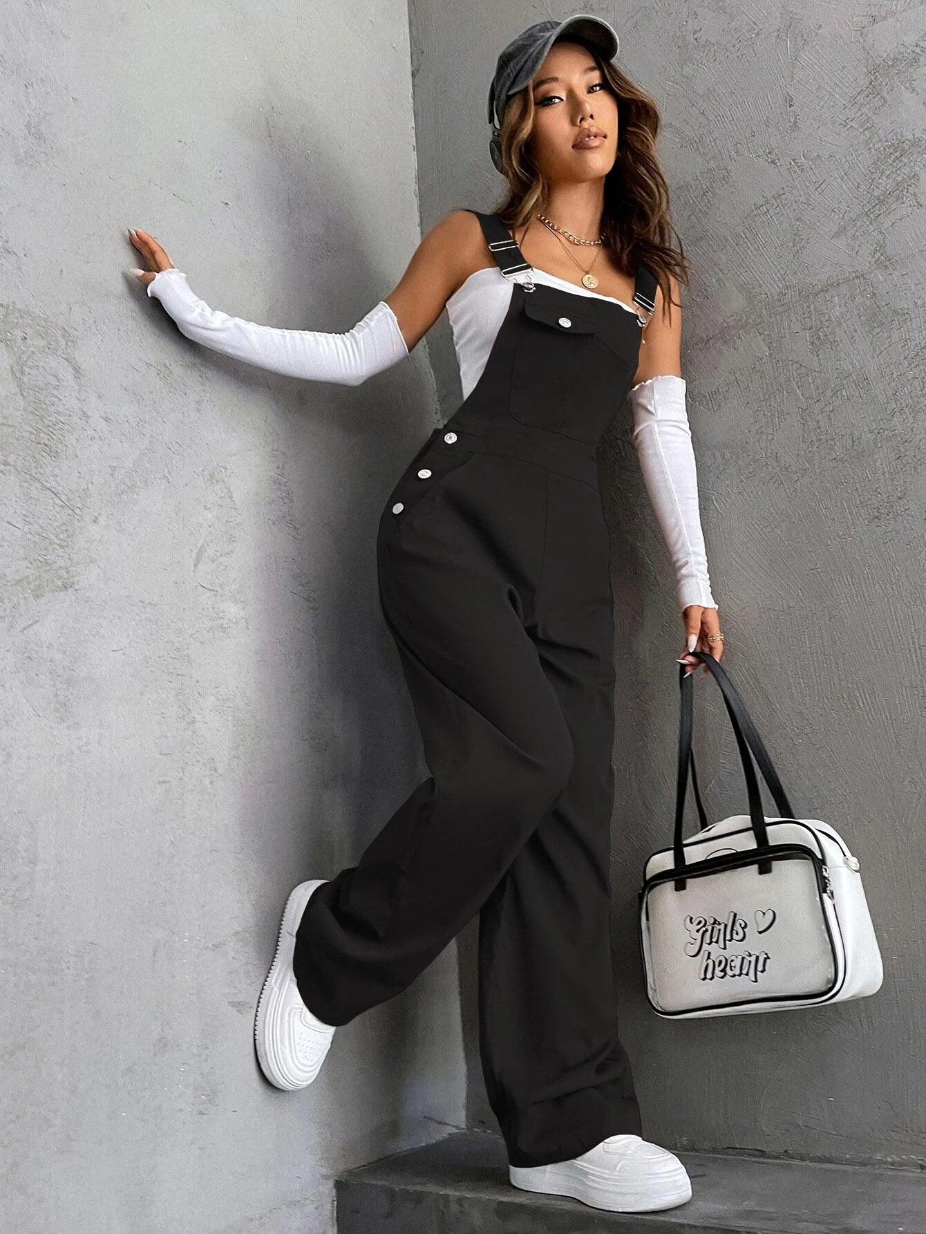 Flap Pocket Overalls-Comfy Jumpsuits
