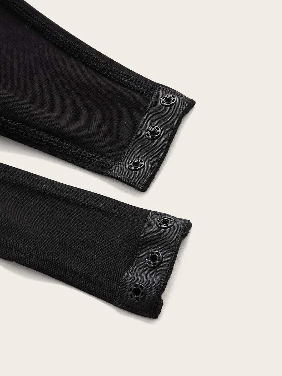 Rhinestone And Wings Pattern Square Neck Bodysuit-Comfy Jumpsuits