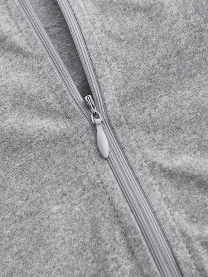 High Cut Zipper Bodysuit-Comfy Jumpsuits