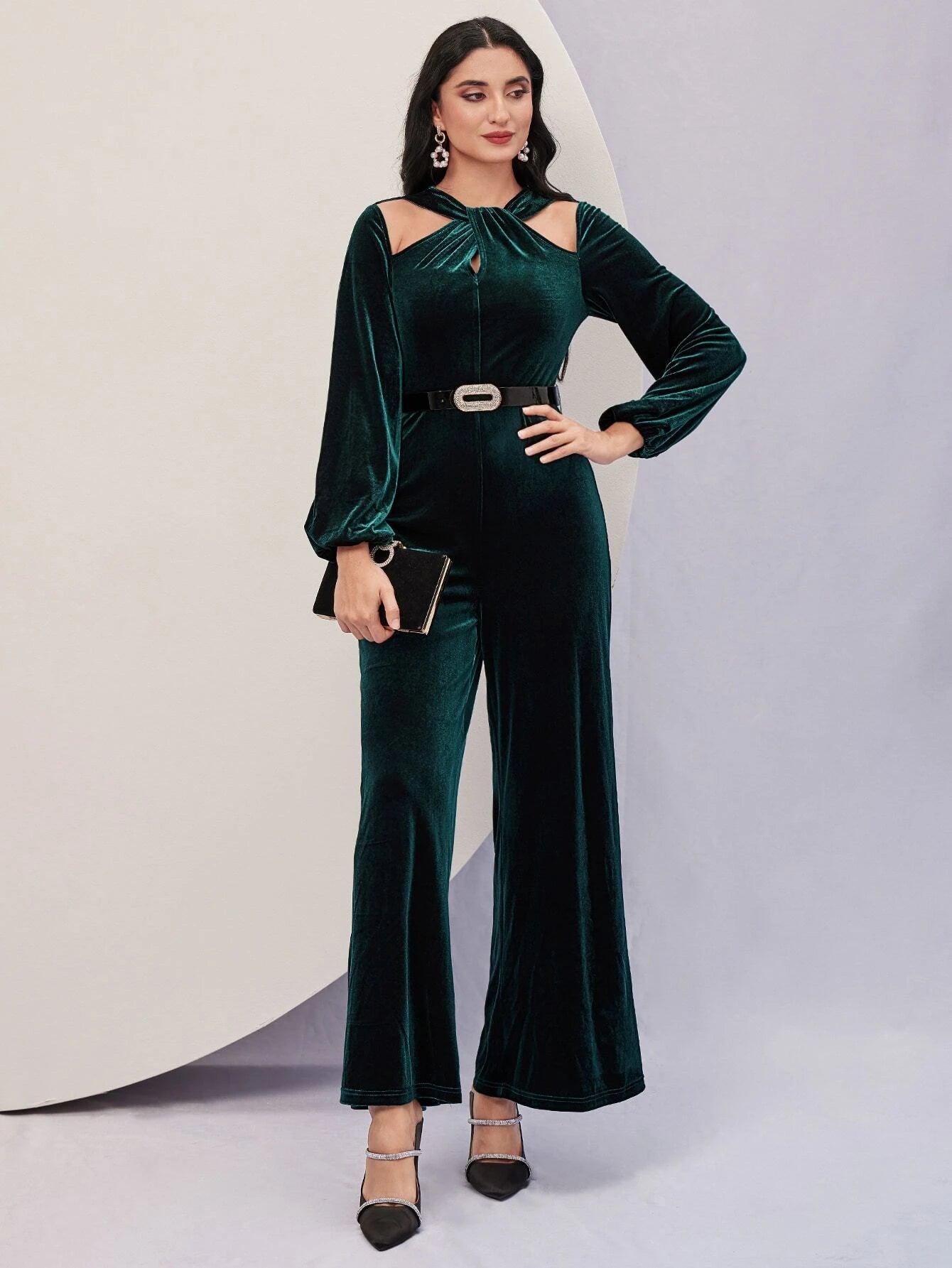 Bishop Sleeve Long Length Jumpsuit-Comfy Jumpsuits