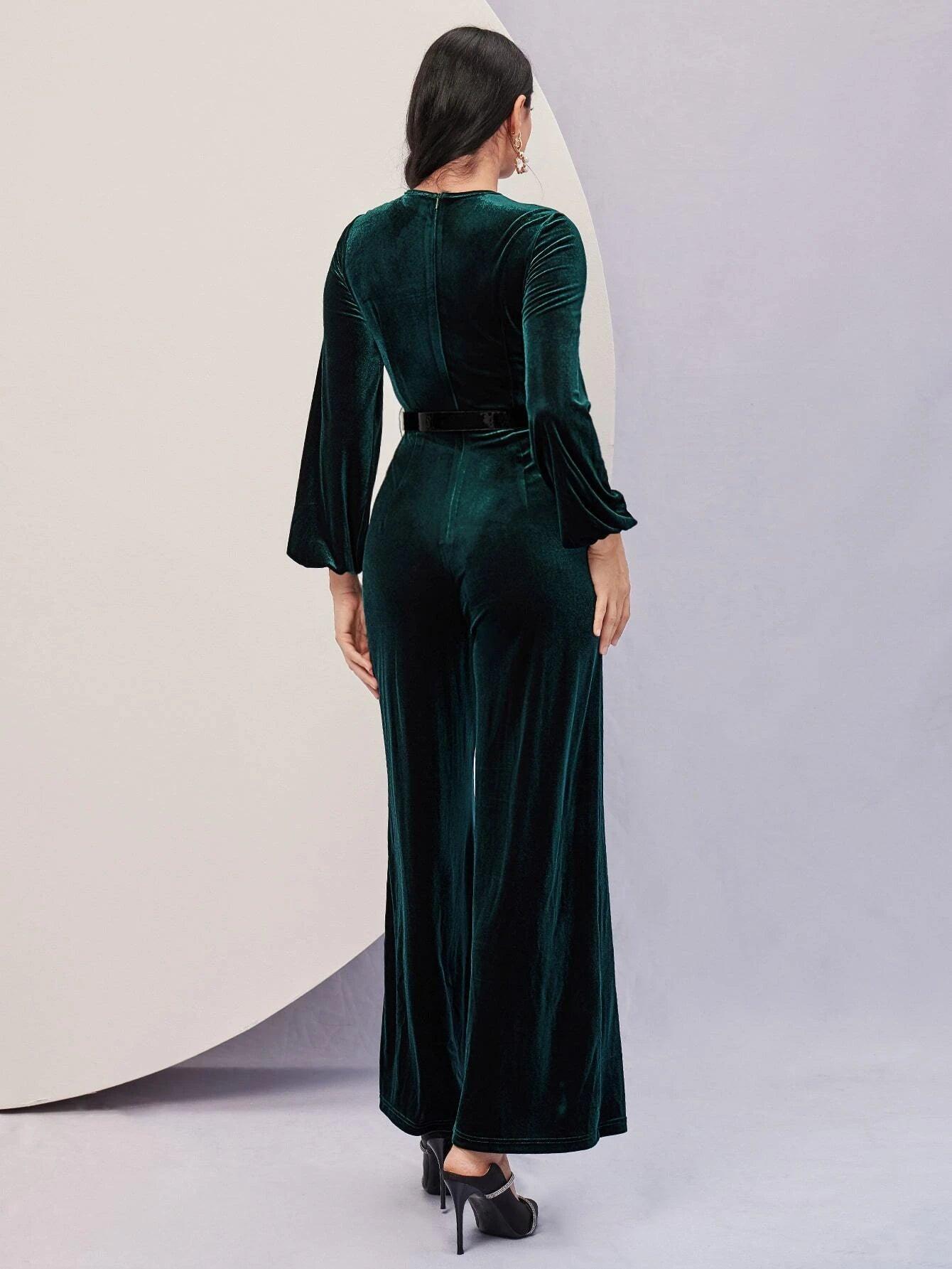 Bishop Sleeve Long Length Jumpsuit-Comfy Jumpsuits