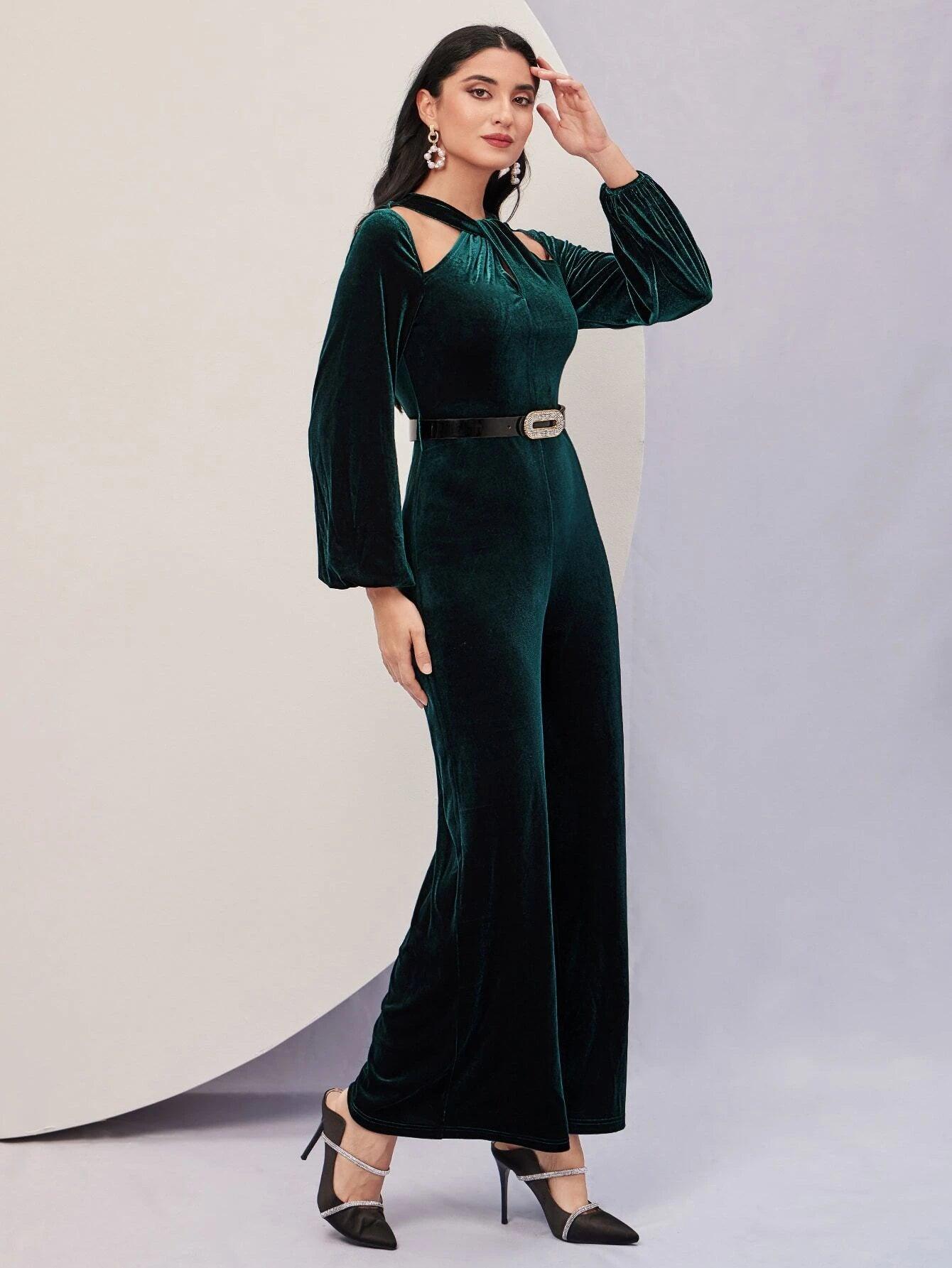 Bishop Sleeve Long Length Jumpsuit-Comfy Jumpsuits