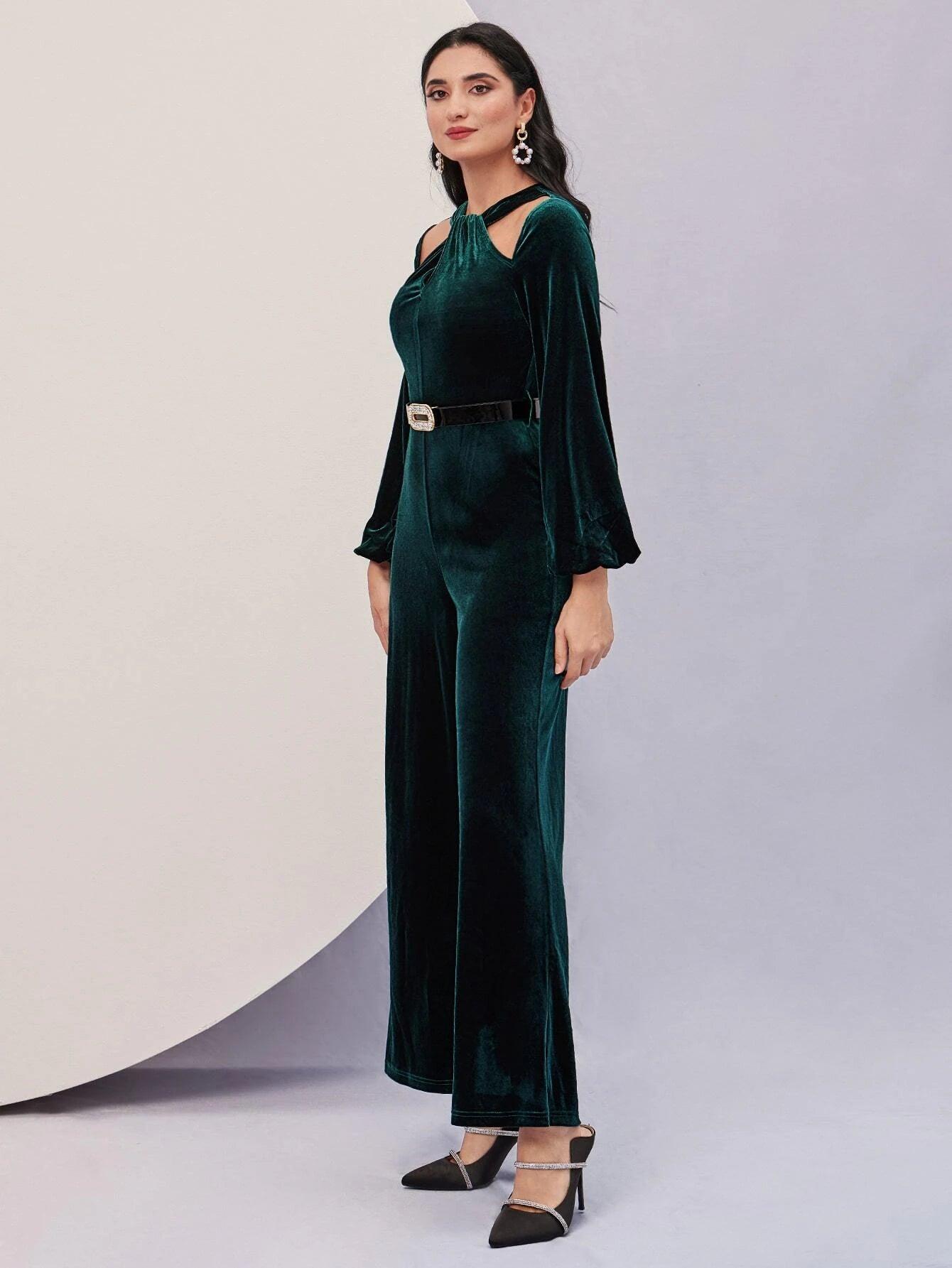 Bishop Sleeve Long Length Jumpsuit-Comfy Jumpsuits