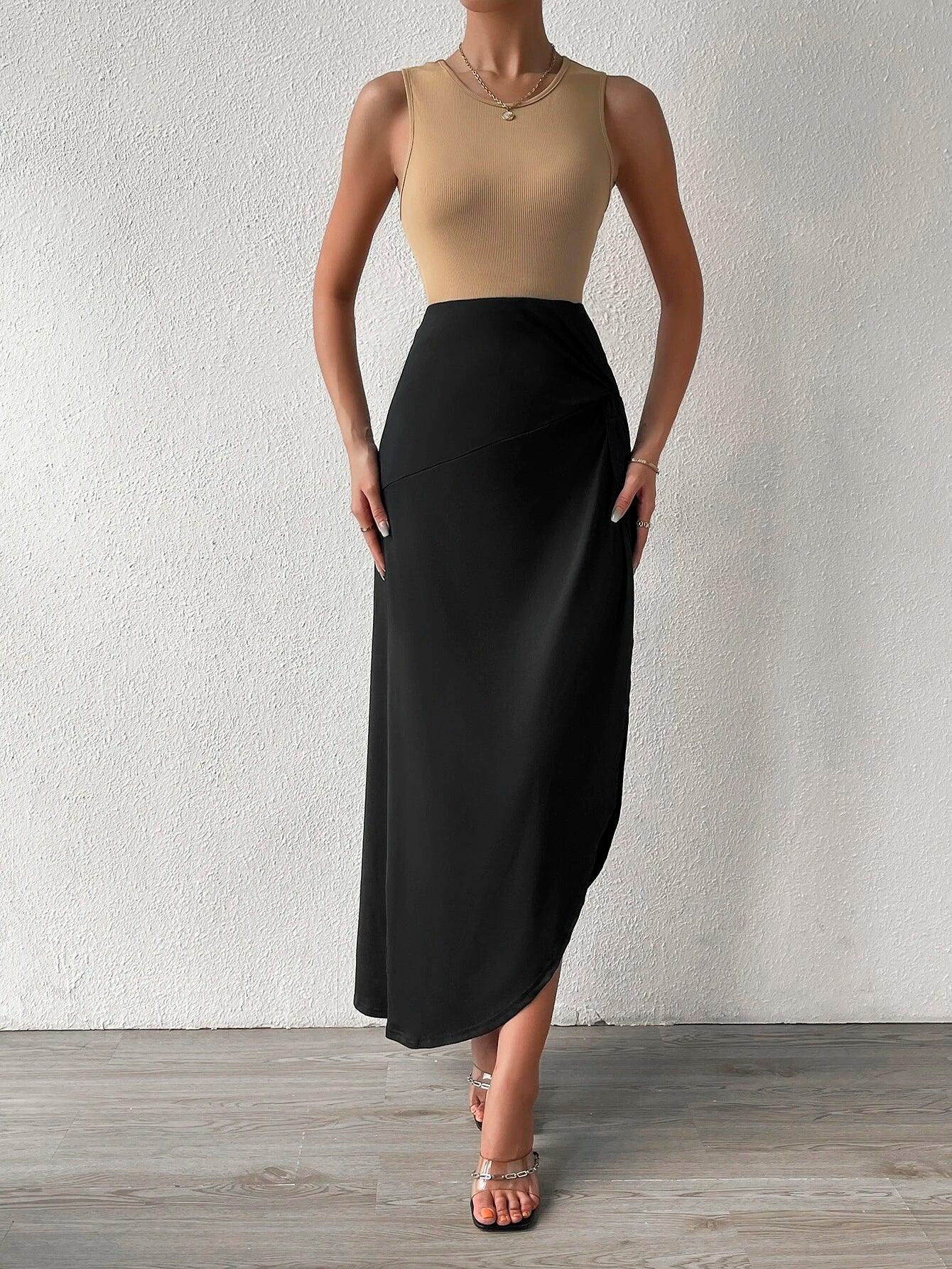 Twist Split Thigh Overlay Bodysuit-Comfy Jumpsuits