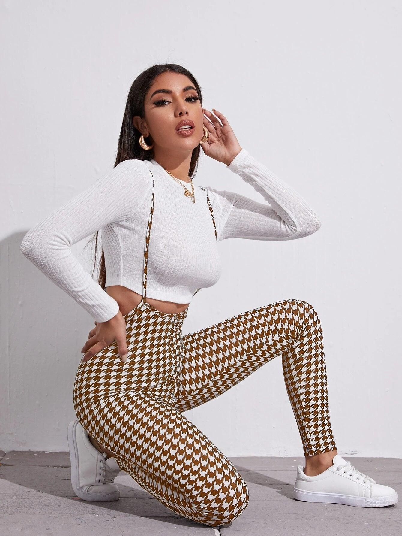 Printed Suspender Jumpsuit-Comfy Jumpsuits