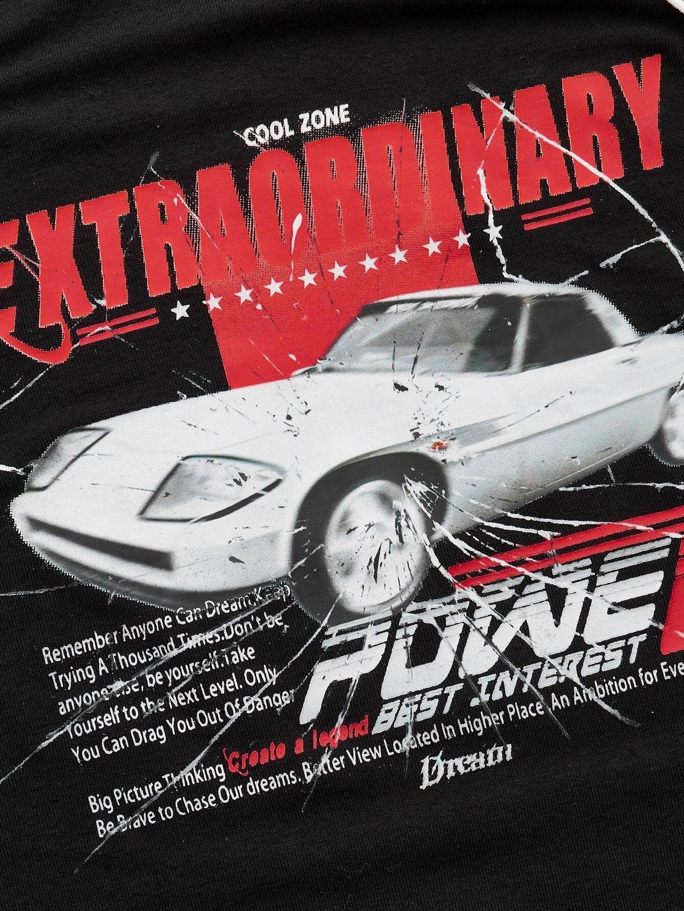 Car Printed Lantern Sleeved Bodysuit-Comfy Jumpsuits