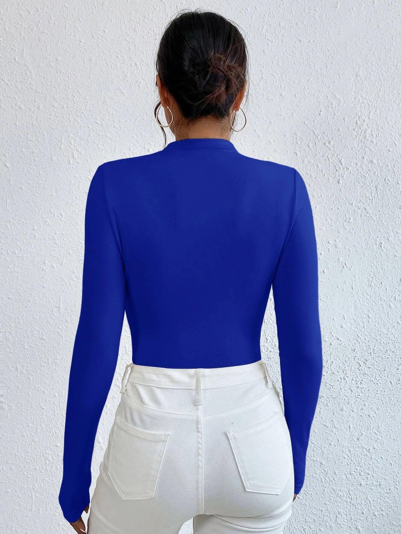 Slim Fit Ruched Bodysuit-Comfy Jumpsuits