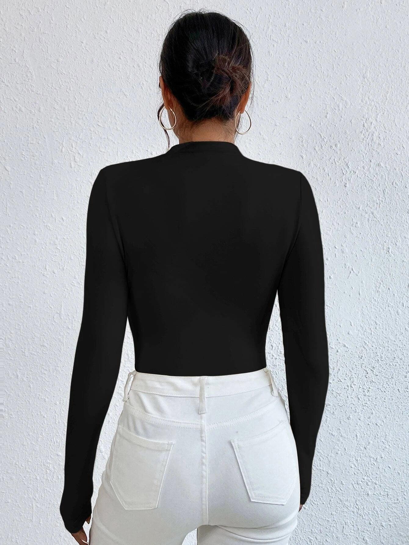 Ruched Slim Fit Bodysuit-Comfy Jumpsuits