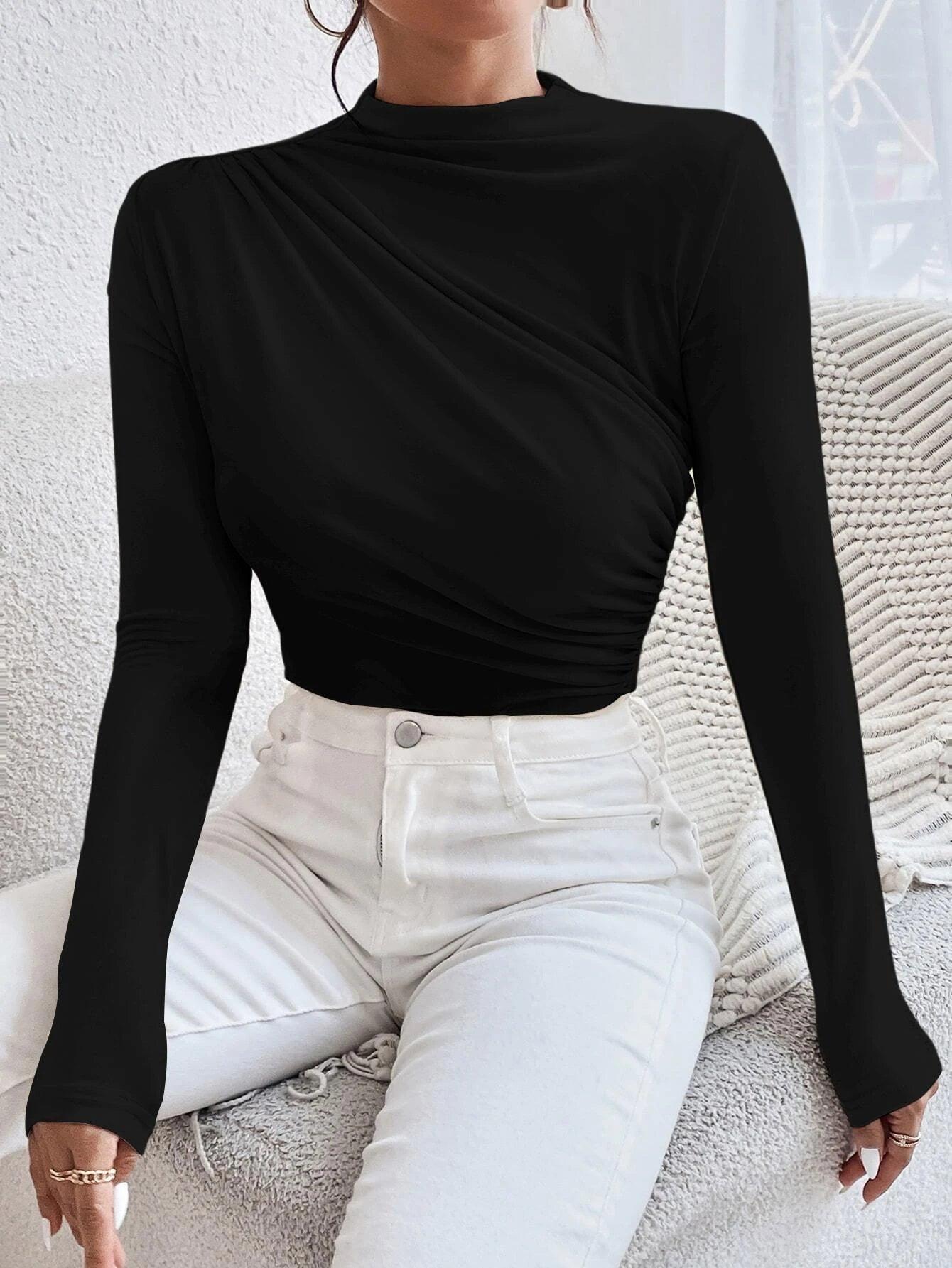 Ruched Slim Fit Bodysuit-Comfy Jumpsuits
