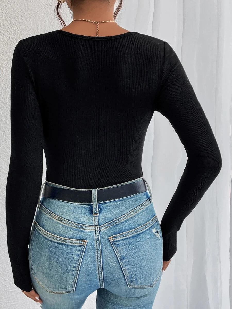 Frenchy Neck Lace Trim Ruched Bodysuit-Comfy Jumpsuits