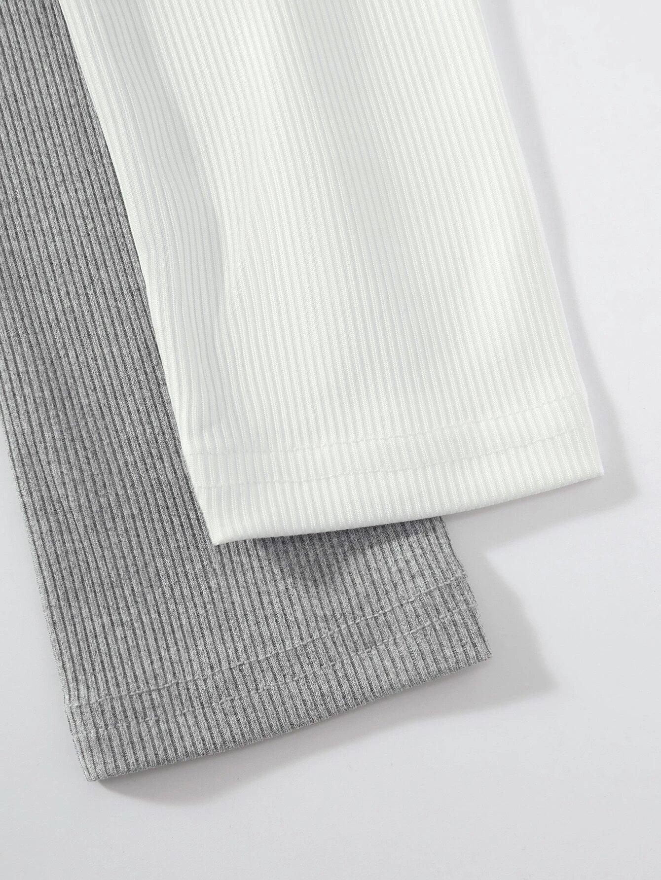 Long Sleeve Rib-knit Bodysuit-Comfy Jumpsuits