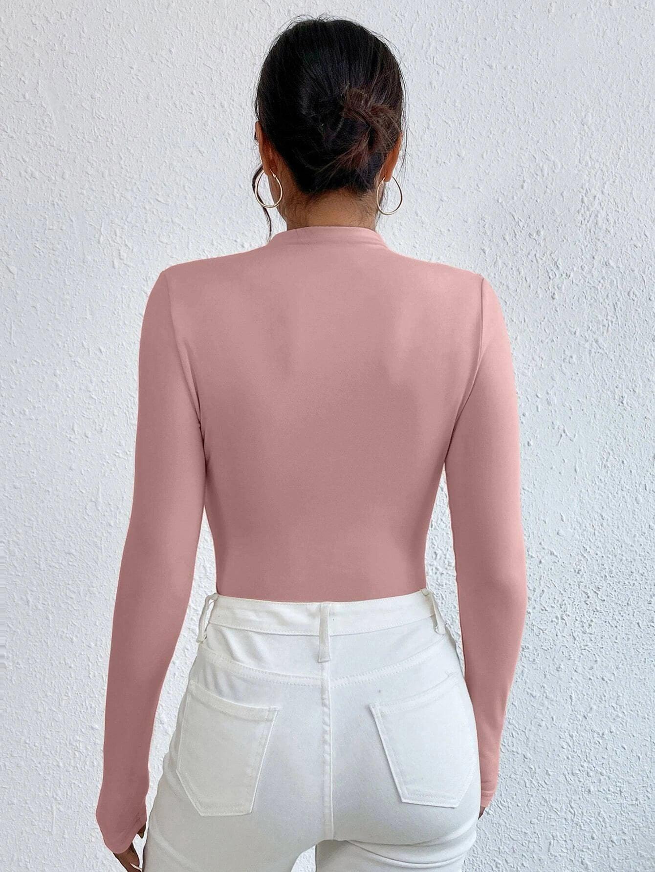 Slim Fit Ruched Bodysuit-Comfy Jumpsuits