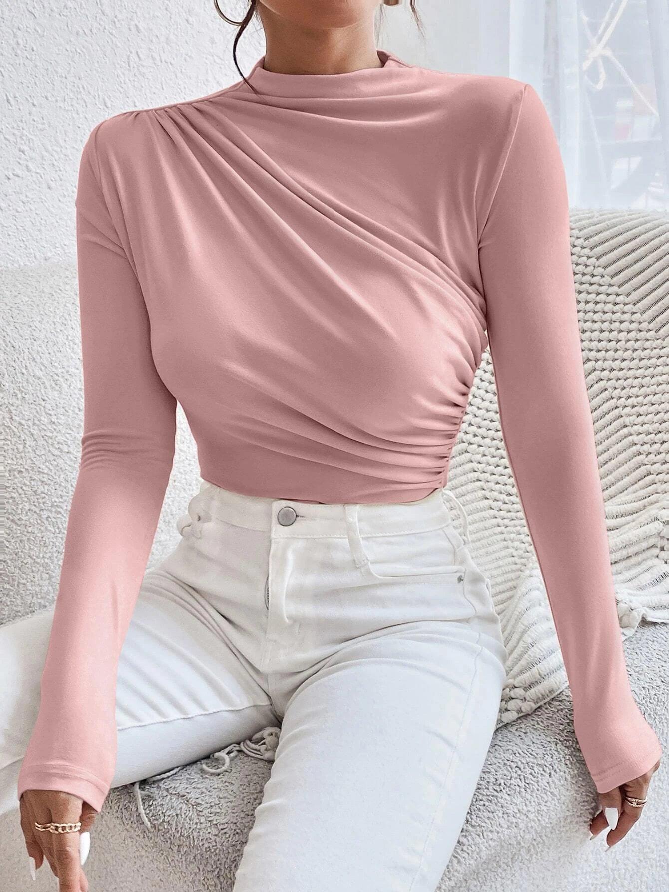 Slim Fit Ruched Bodysuit-Comfy Jumpsuits