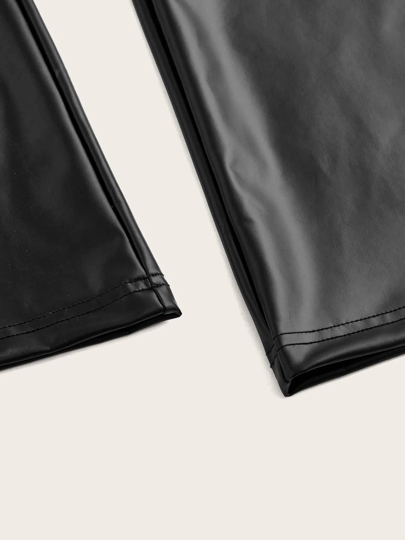 Leather Tube Jumpsuit-Comfy Jumpsuits