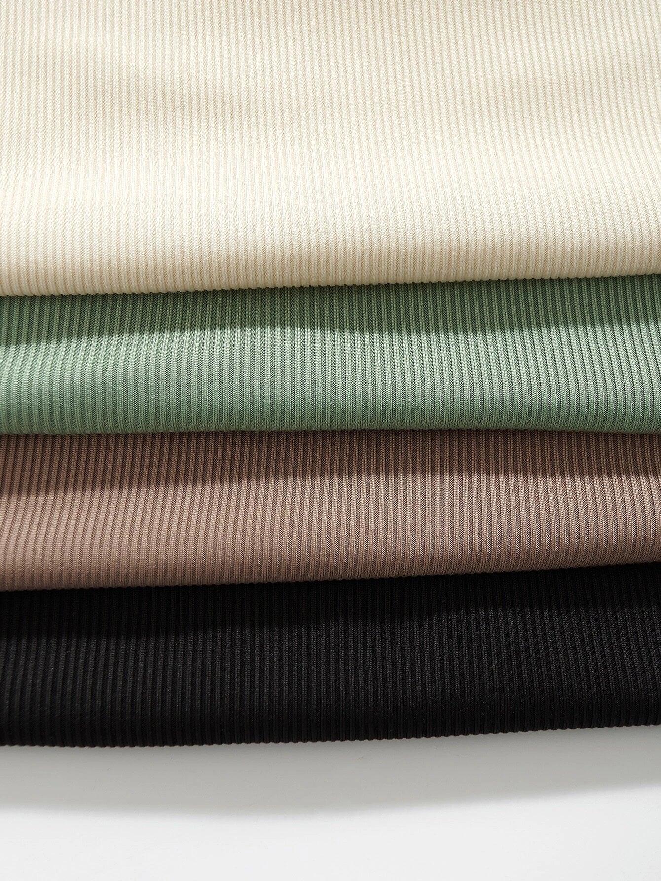 4 Pieces Rib Knit Bodysuit-Comfy Jumpsuits