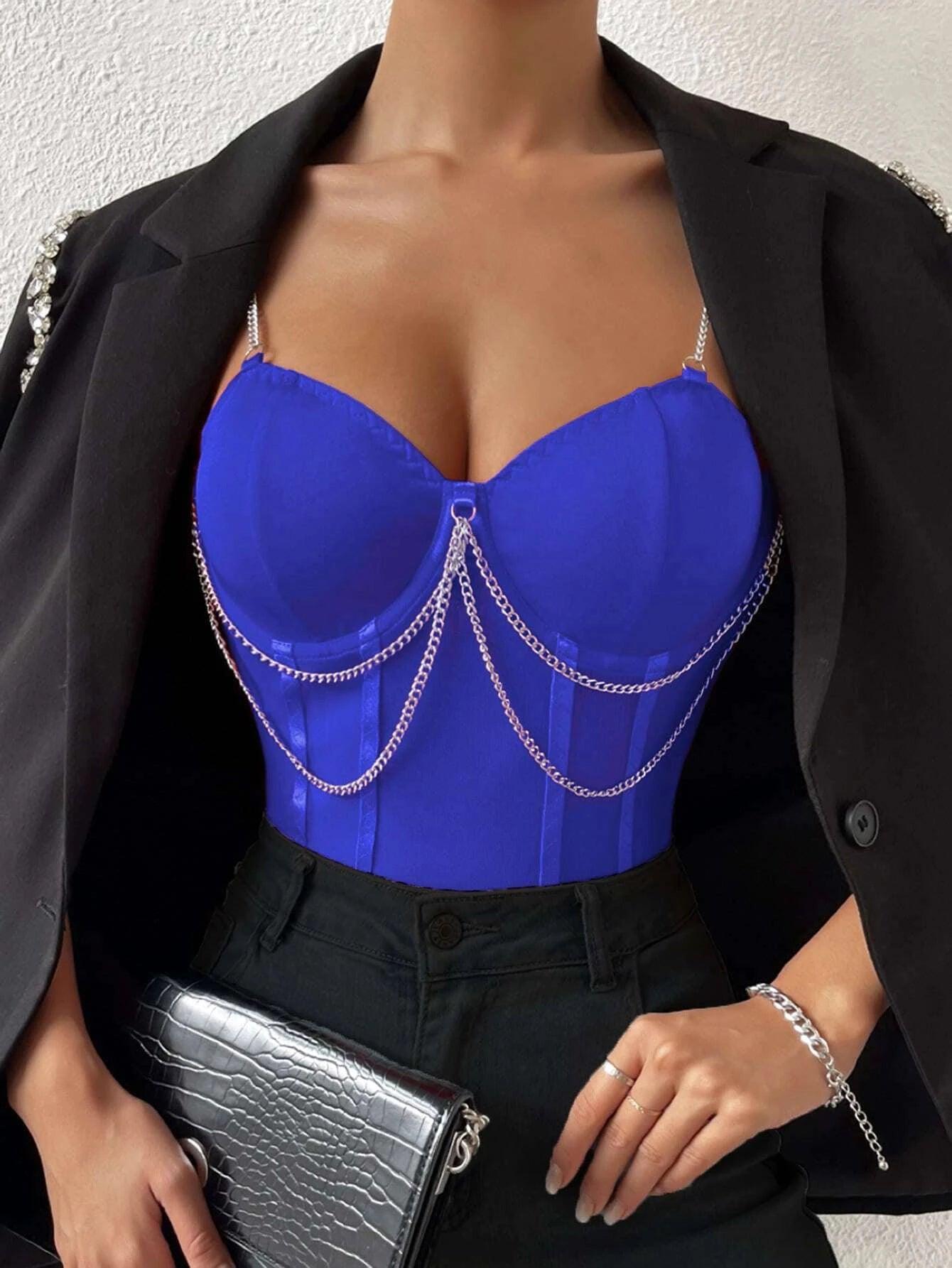 Chain Detail Cami Bodysuit-Comfy Jumpsuits