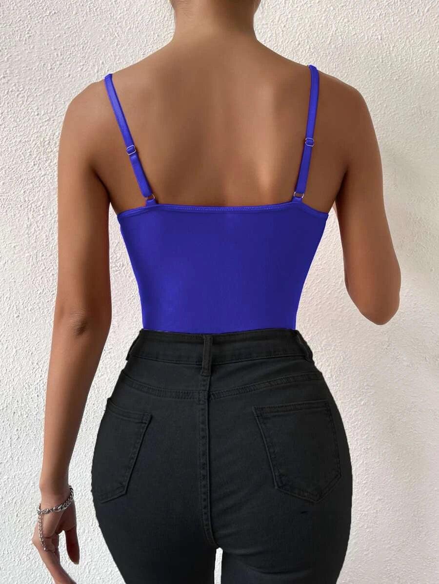 Chain Detail Cami Bodysuit-Comfy Jumpsuits
